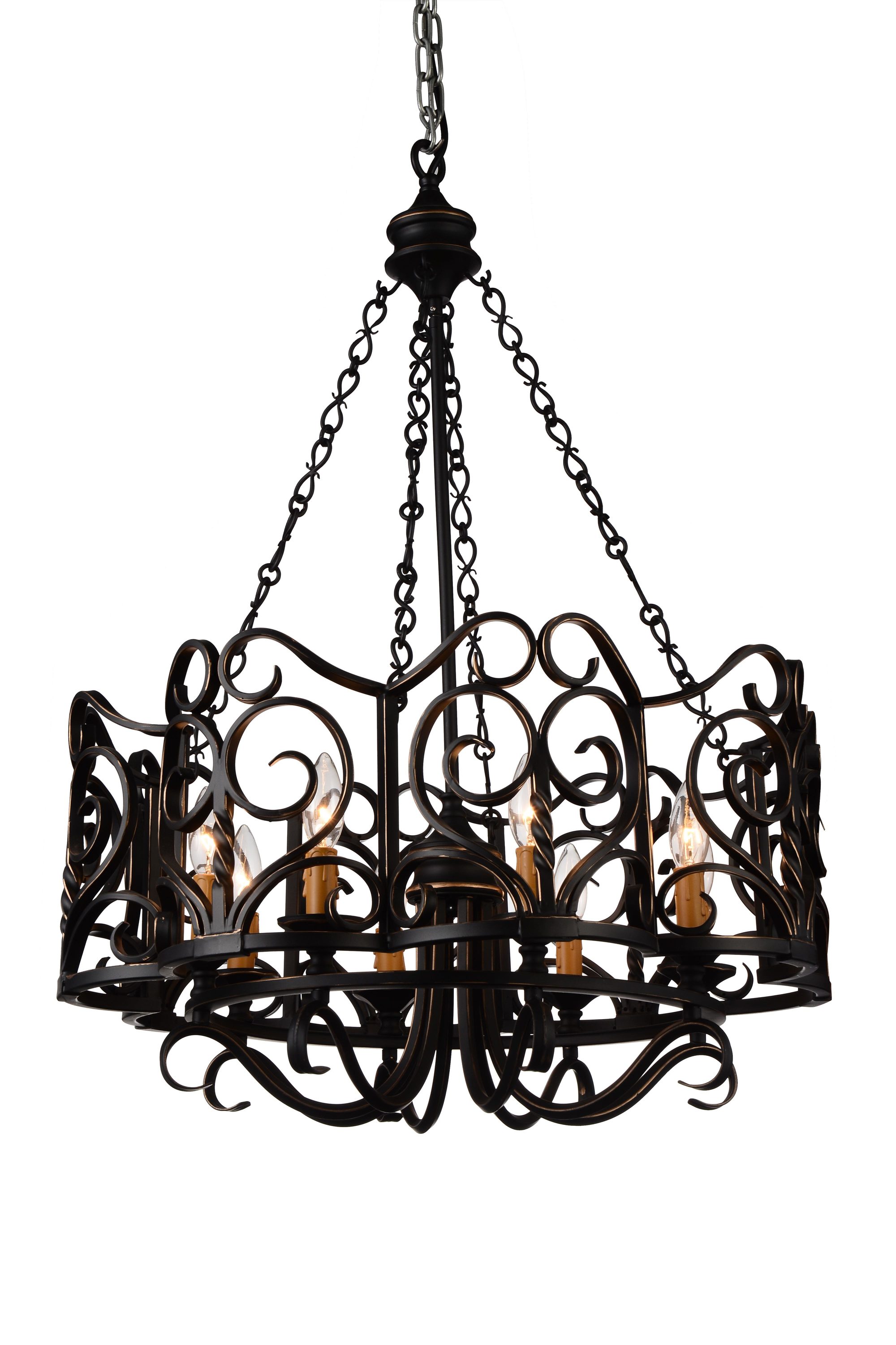 CWI Lighting 9888P25-8-122 Branch 8-Light Autumn Bronze Rustic Damp Rated Chandelier