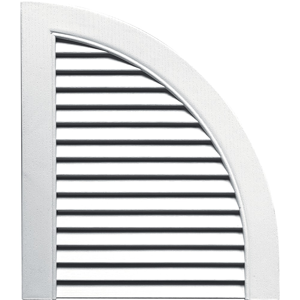 Vantage V0970002001 14.875-in x 17.125-in White Vinyl Quarter round open louver arch Shutter Top Set