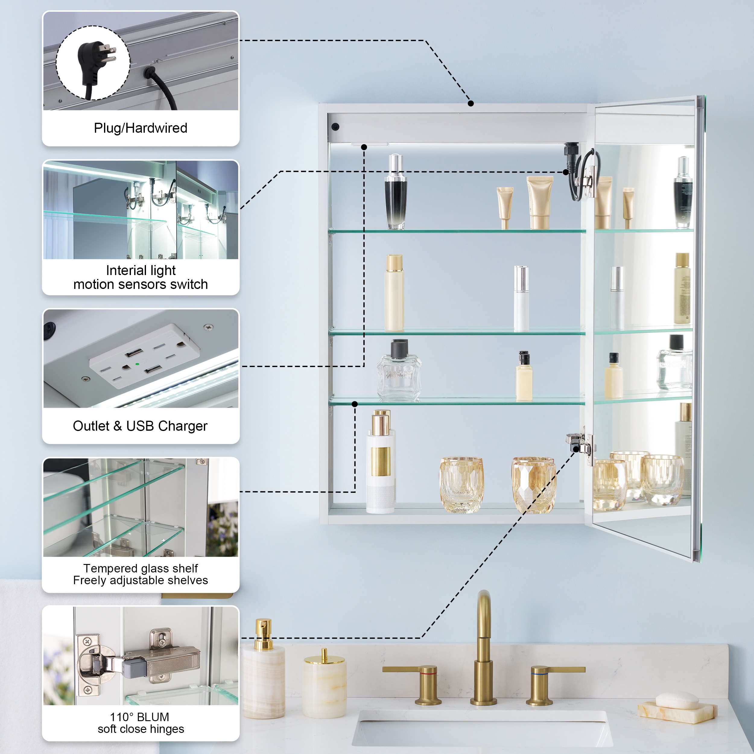 WELLFOR W3MCL2030R Bathroom-Medicine-Cabinets - View #10
