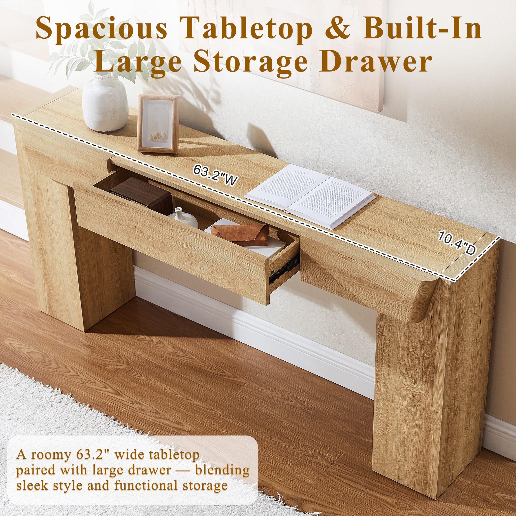 OKD LM130-63OAK Console-Sofa-Tables - View #3