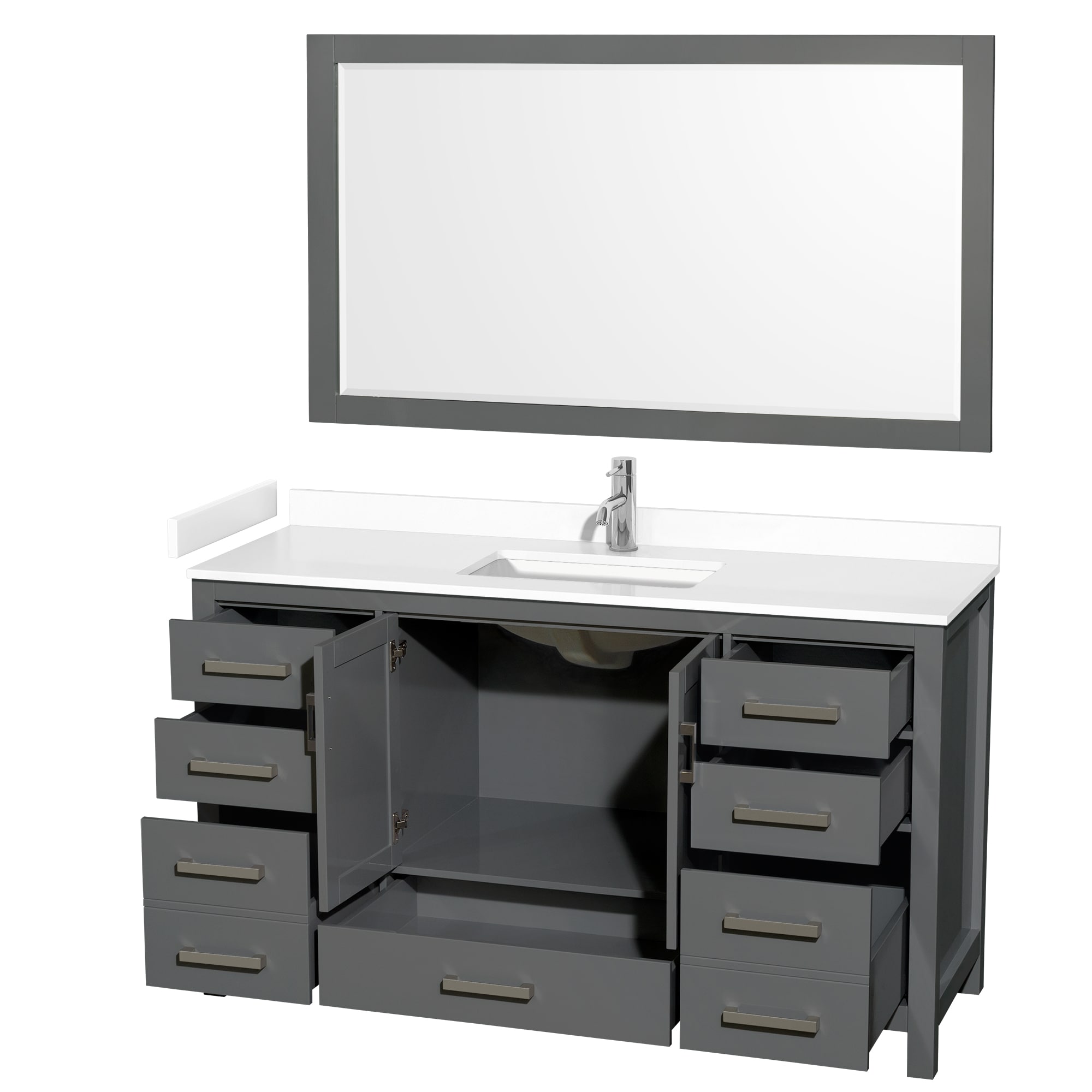 Wyndham Collection WCS141460SKGWCUNSM58 Bath-Vanity-Combo - View #2