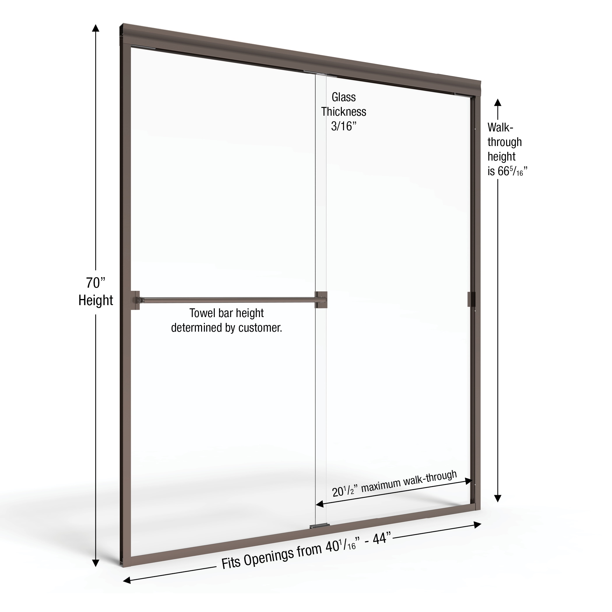 Basco CLCH05A4470OBOR Shower-Doors - View #7