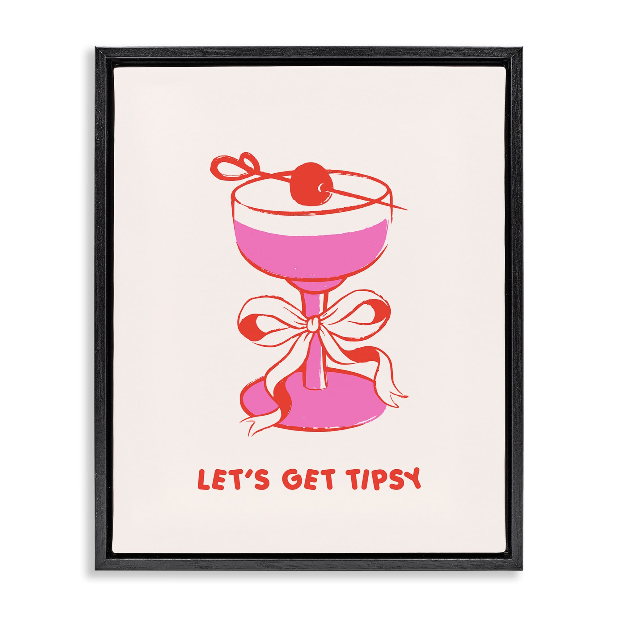 Stupell Industries BS-934-FFB-24X30 Lets Get Tipsy with Glass Black Framed Floater Canvas Wall Art By House of Lulu 25 x 31