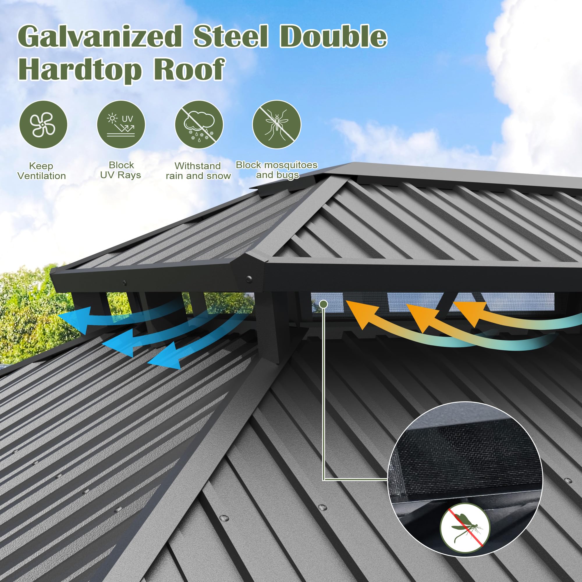 AURA OUTDOOR OAGB-1012 Wood-Resin-Gazebos - View #2