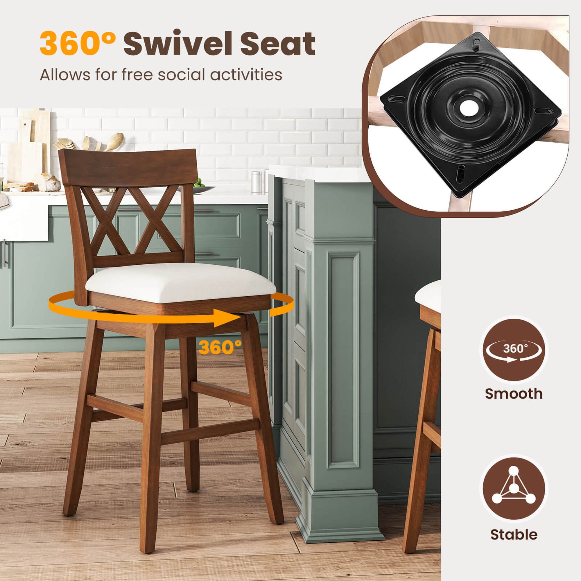 Costway HCST05188 stools - View #4