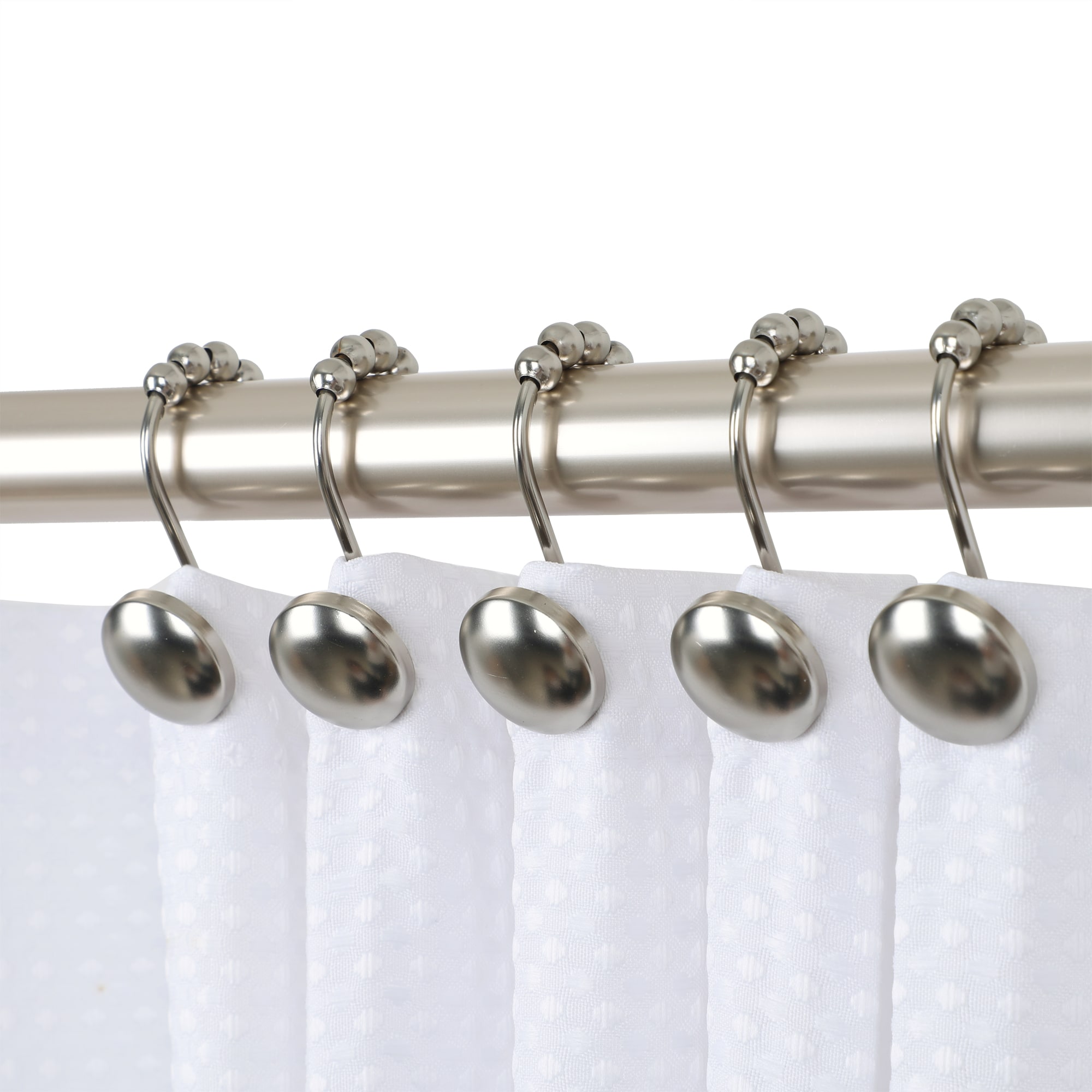 Utopia Alley HK6BN Beatrice Shower Curtain Hooks for Bathroom Shower Rods Curtains, Set of 12 - Brushed Nickel