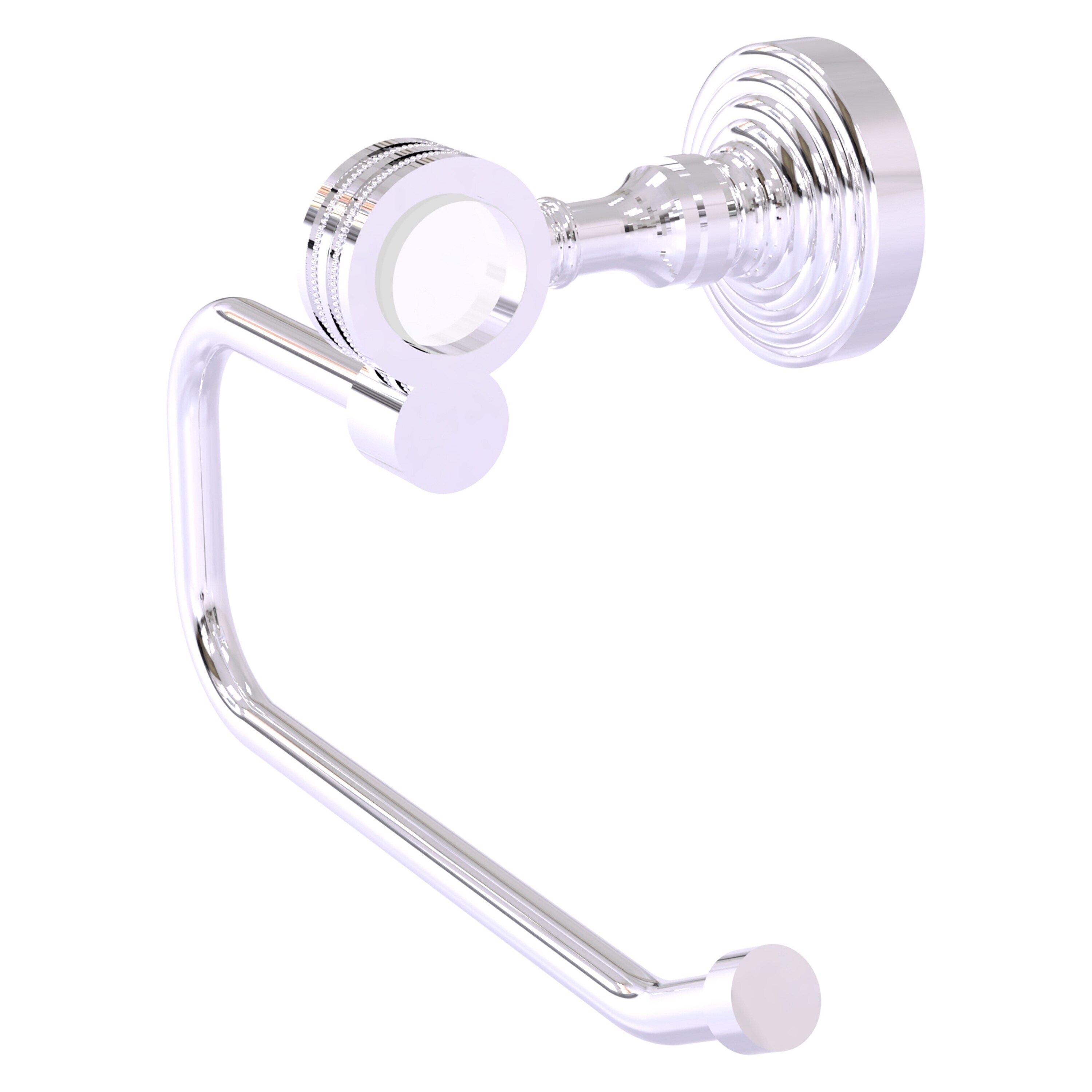 Allied Brass PG-24ED-PC Pacific Grove Polished Chrome Wall mount Single post Toilet Paper Holder 1 -Rolls with Storage