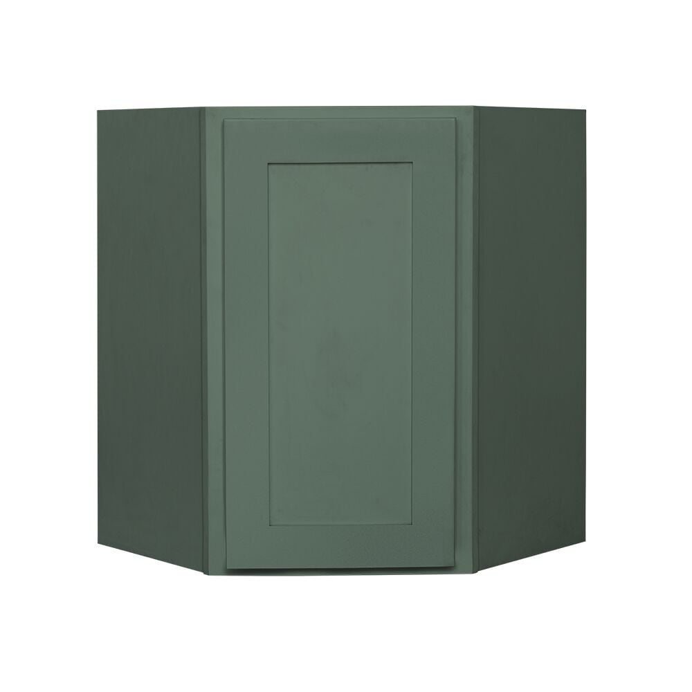 RELIABILT Monroe 24-in W x 30-in H x 24-in D Basil Green Painted Diagonal Corner Wall Ready to Assemble (RTA) Plywood Cabinet Recessed Panel Shaker
