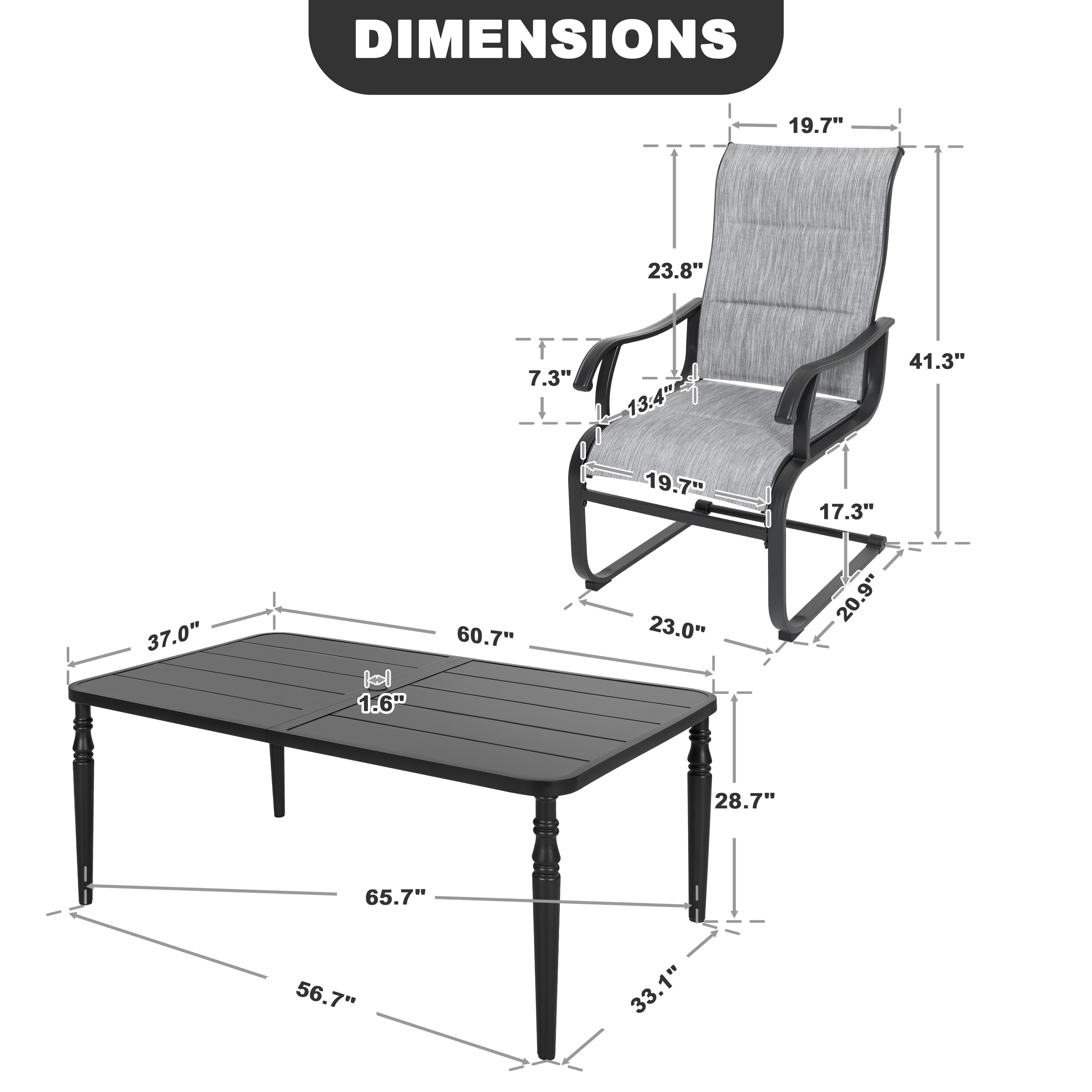 Nuu Garden SID006-T331 Patio-Dining-Sets - View #4