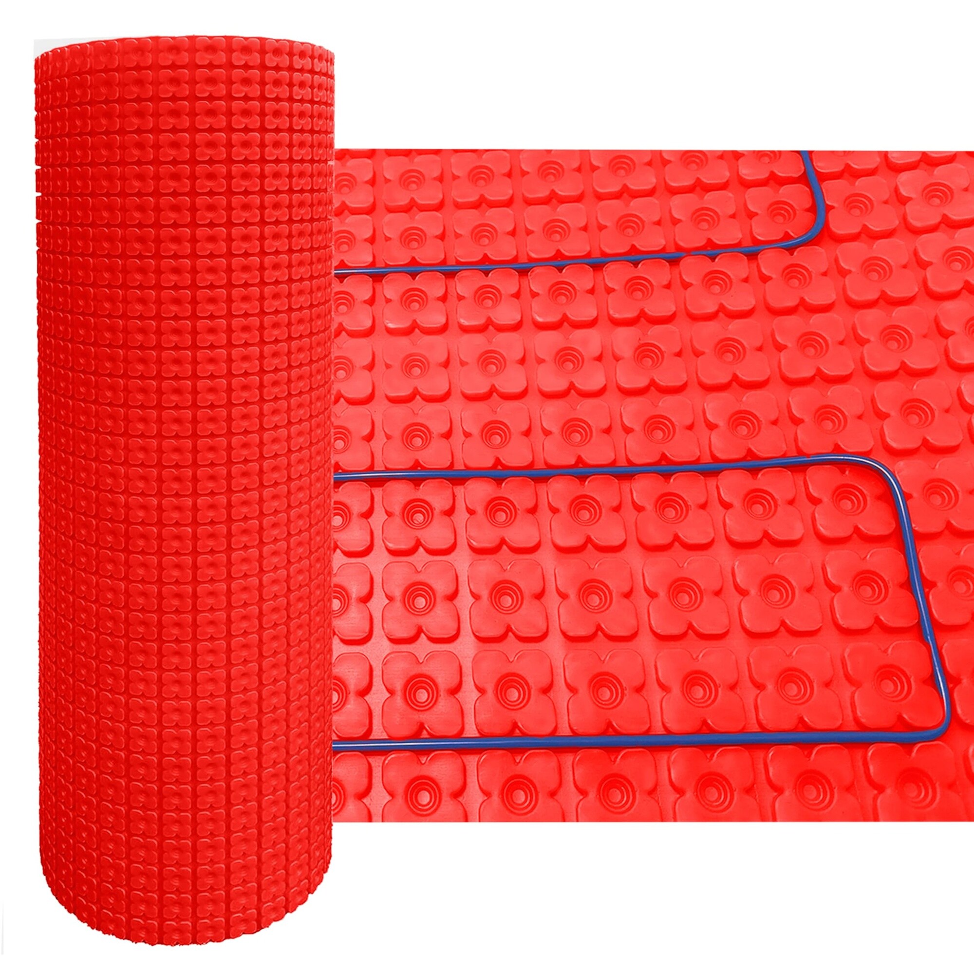 Phyfalip  Heated Floor Mat Uncoupling Membrane Roll for Electric Floor Heating Cable Installation 140 Sq Ft Waterproof Crack Isolation