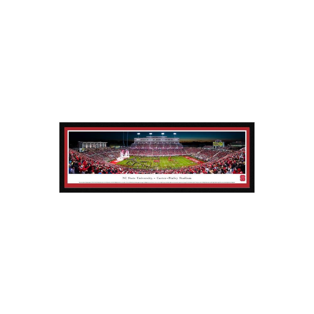 Blakeway Panoramas NCSU4M North Carolina State Wolfpack James Blakeway Black Metal Framed 15.5-in H x 42-in W Sports Paper Print