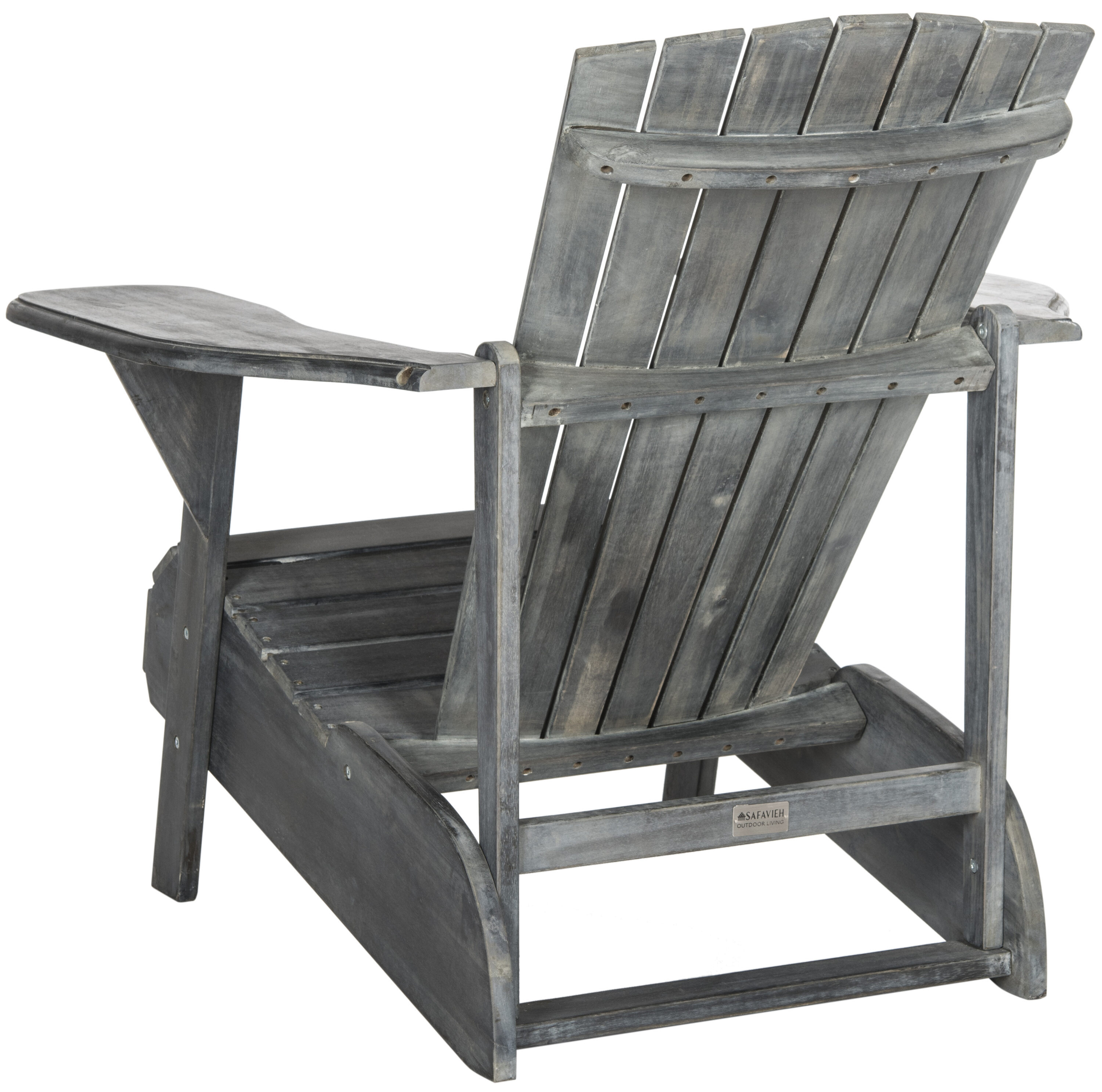 Safavieh PAT6700A Mopani Gray Wood Frame Stationary Adirondack Chair with Slat Seat