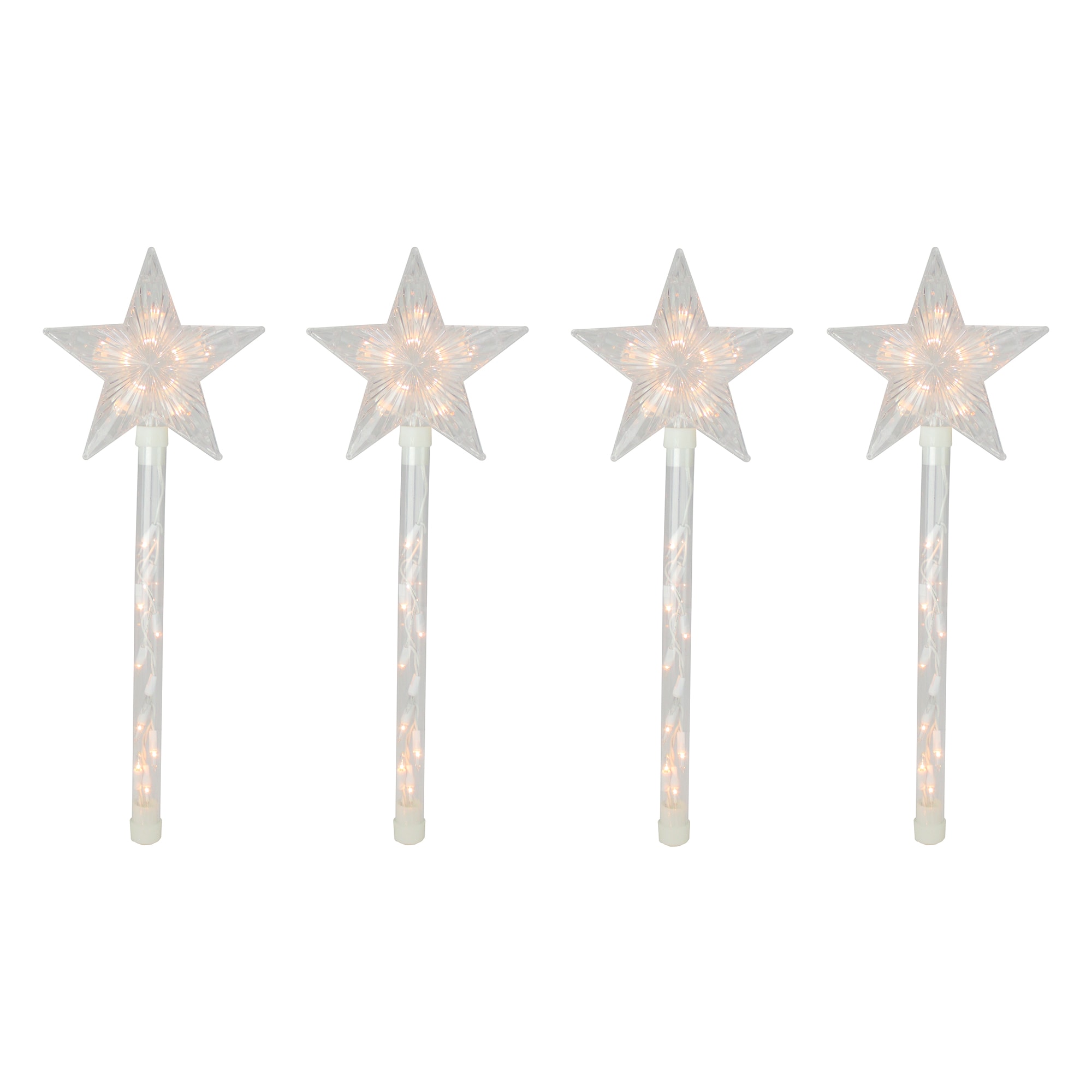 Northlight 33406656 4-Marker White Star Christmas Pathway Markers