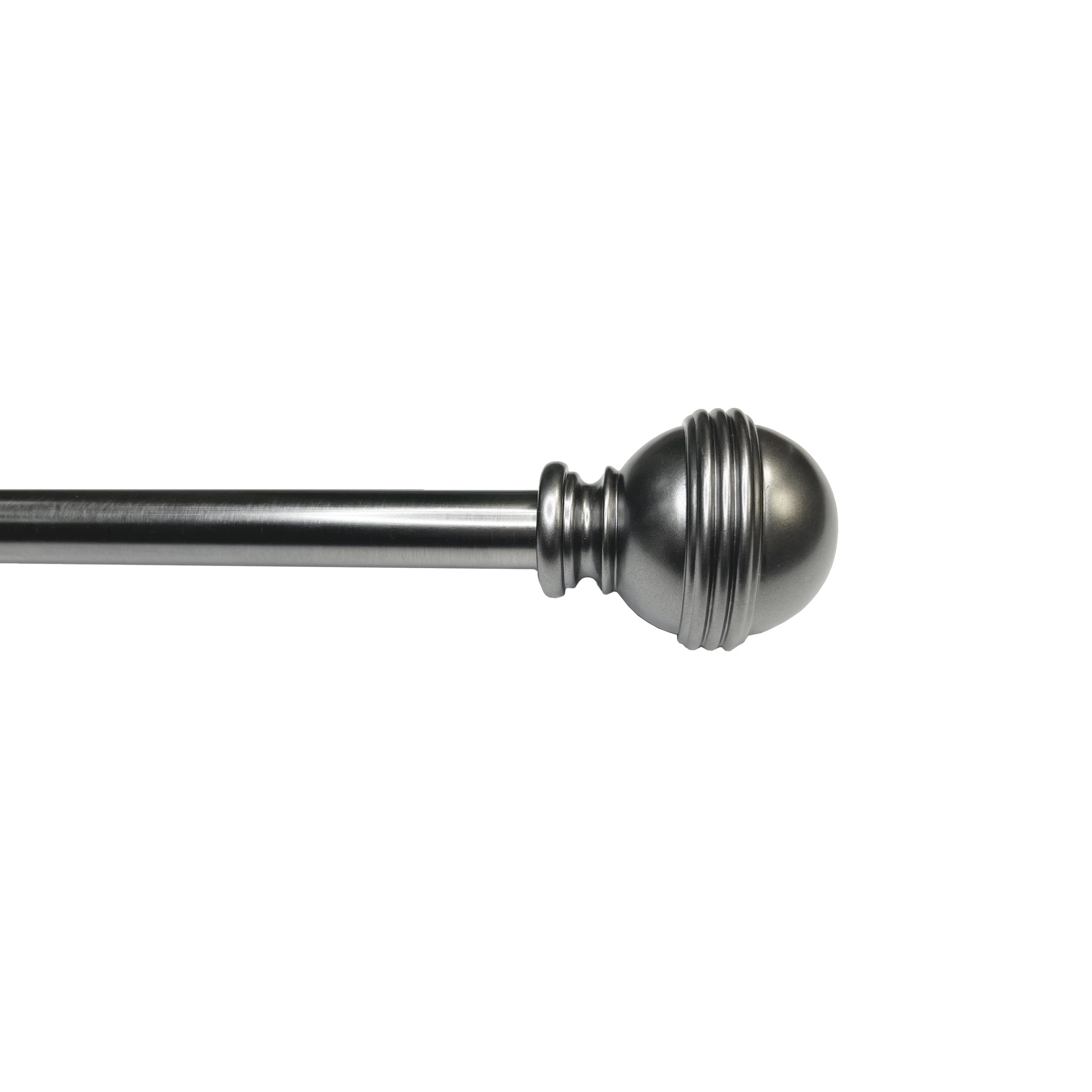 Versailles Adjustable Slate Steel Curtain Rod with Finial 36"-72"