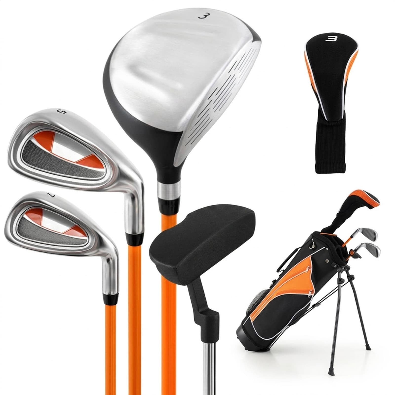 SUGIFT Golf Club Set for Children Age 11-13 with Stable Base-Orange #LW102SUGHY0349