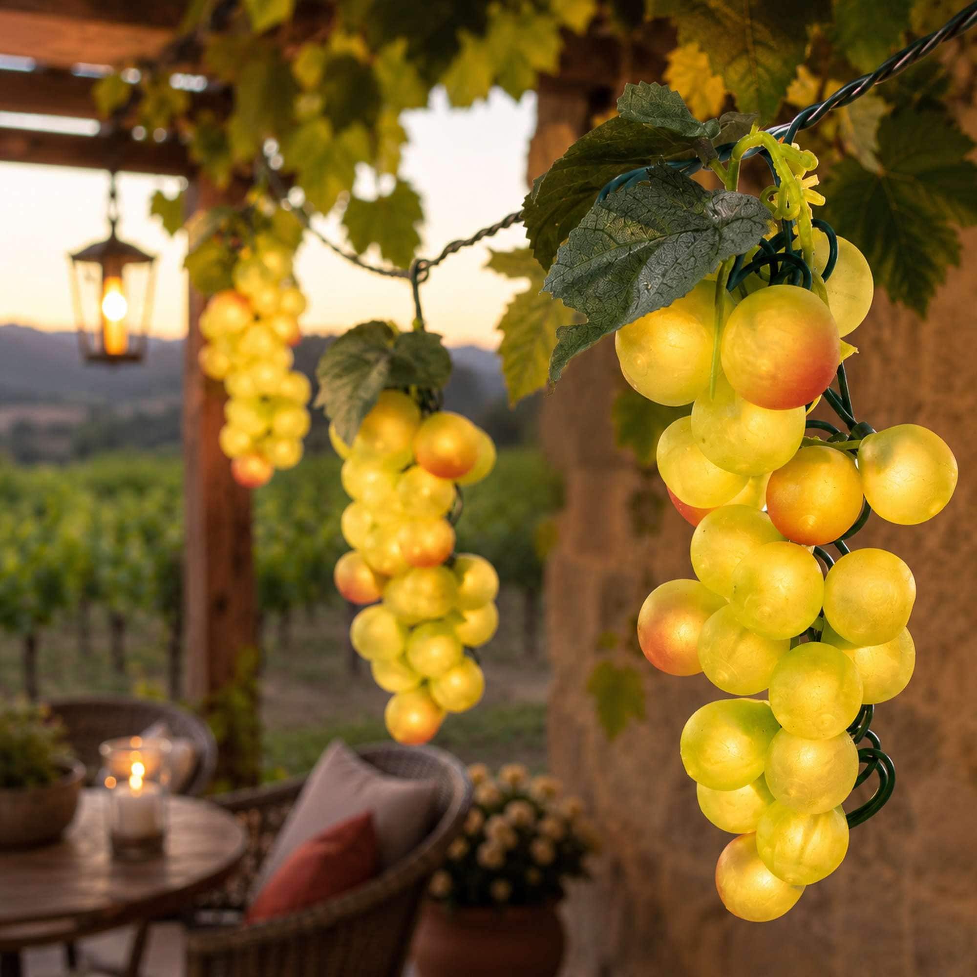 Northlight Wine Grape Clusters Indoor Outdoor Patio Light Set