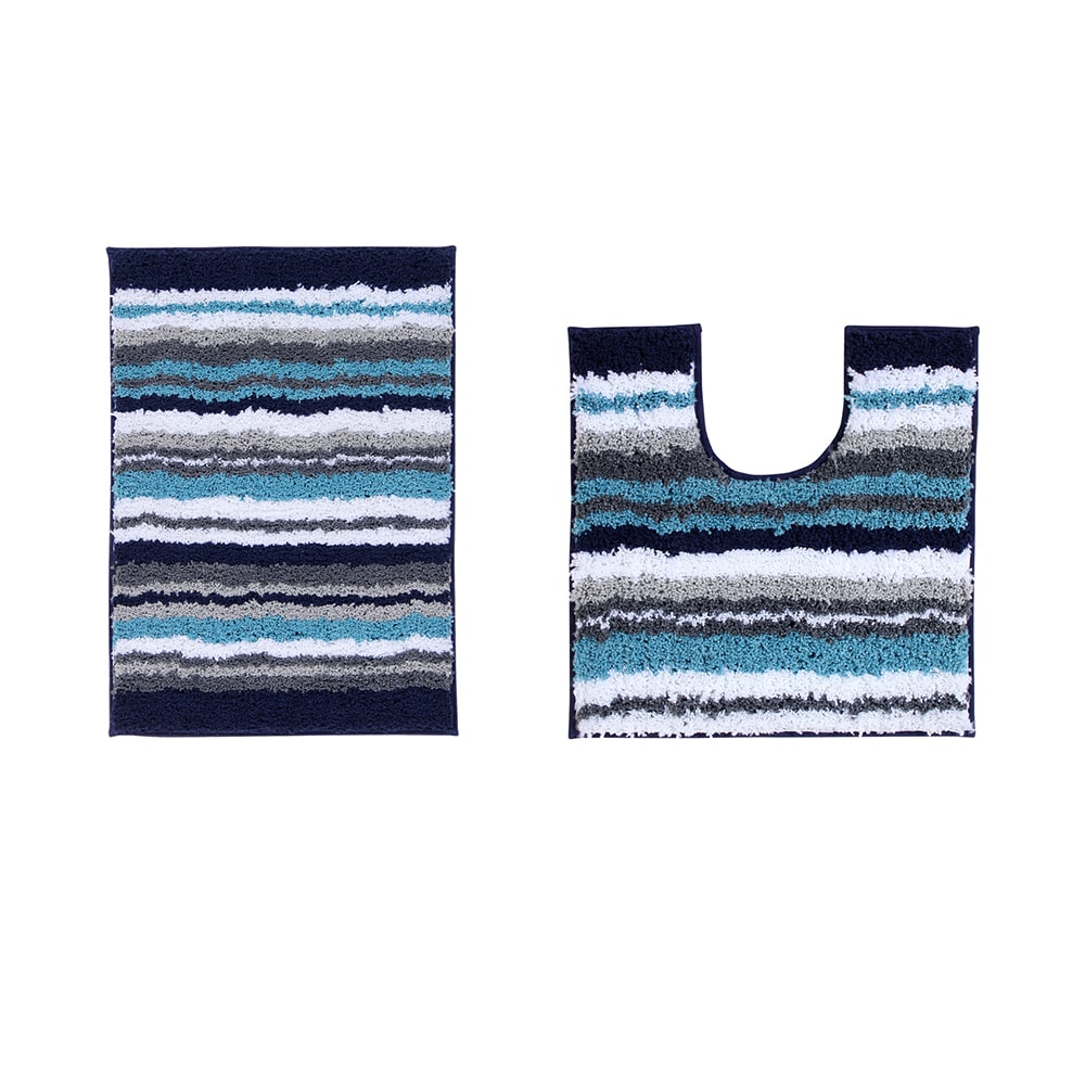 Better Trends BAGR2PC1720BG 24-Inches x 17-Inches Navy Polyester Bath rug