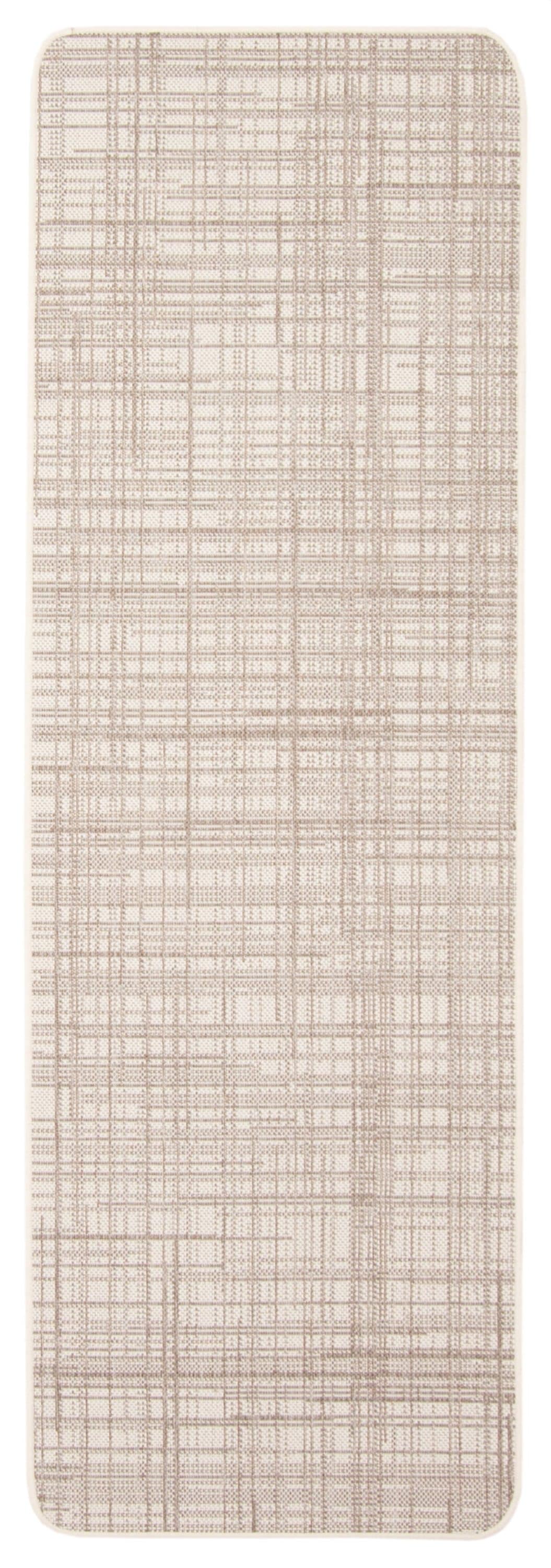 ECARPETGALLERY 353493 2 x 7 (ft) Polypropylene Ivory Rectangular Indoor Solid Area rug