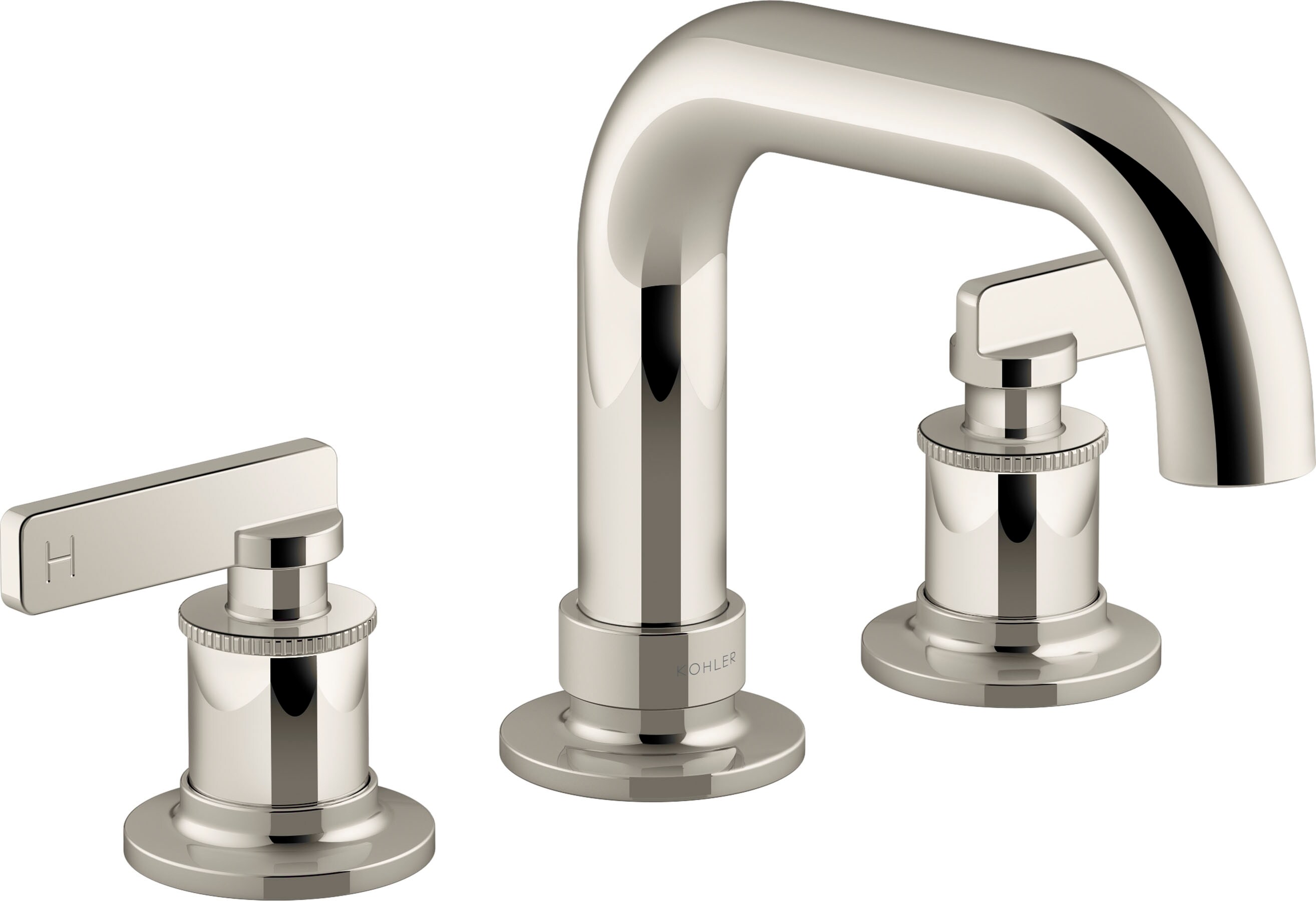 KOHLER T35911-4-SN Castia by Studio McGee Vibrant Polished Nickel 2-handle Deck-mount Roman Mid-arc Bathtub Faucet