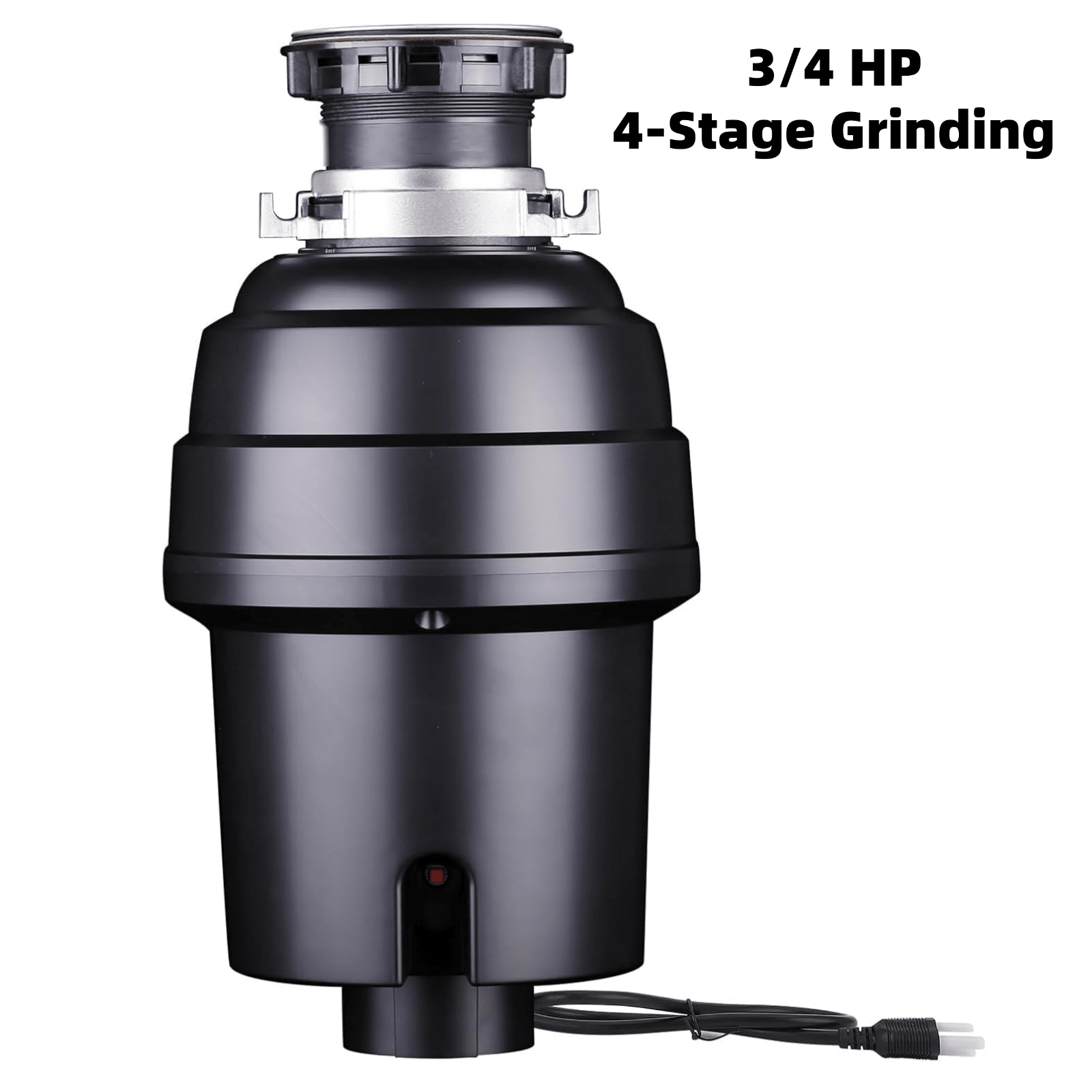 Qeetex JXNAG-PHO-14SOV1HS Garbage Disposal Standard Series 3/4 HP Continuous Feed Food Waste Disposer with Flange Ultra-Quiet Motor for Kitchen Sinks-Black