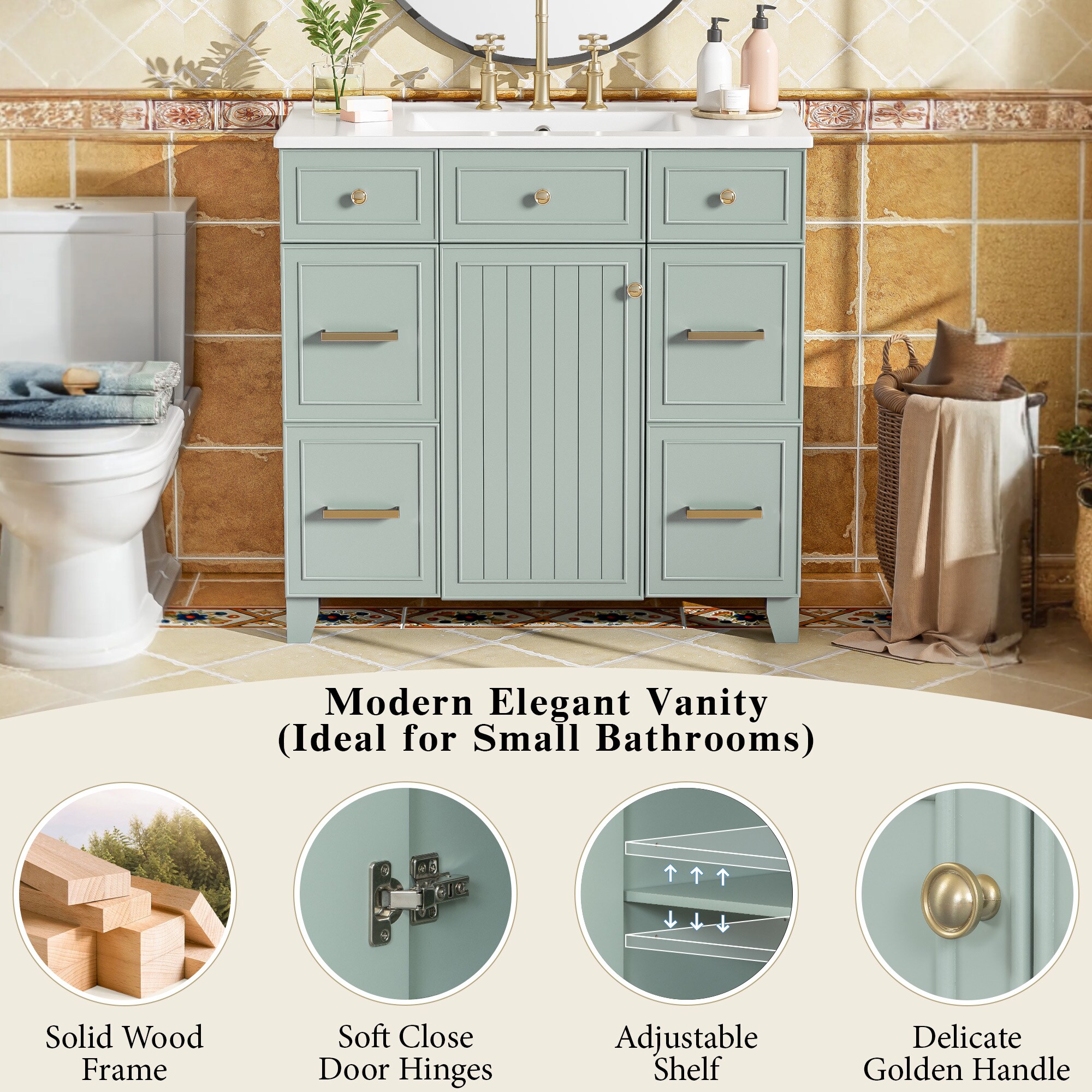 LOVMOR SF-M-N729P255663G Bath-Vanity-Combo - View #5