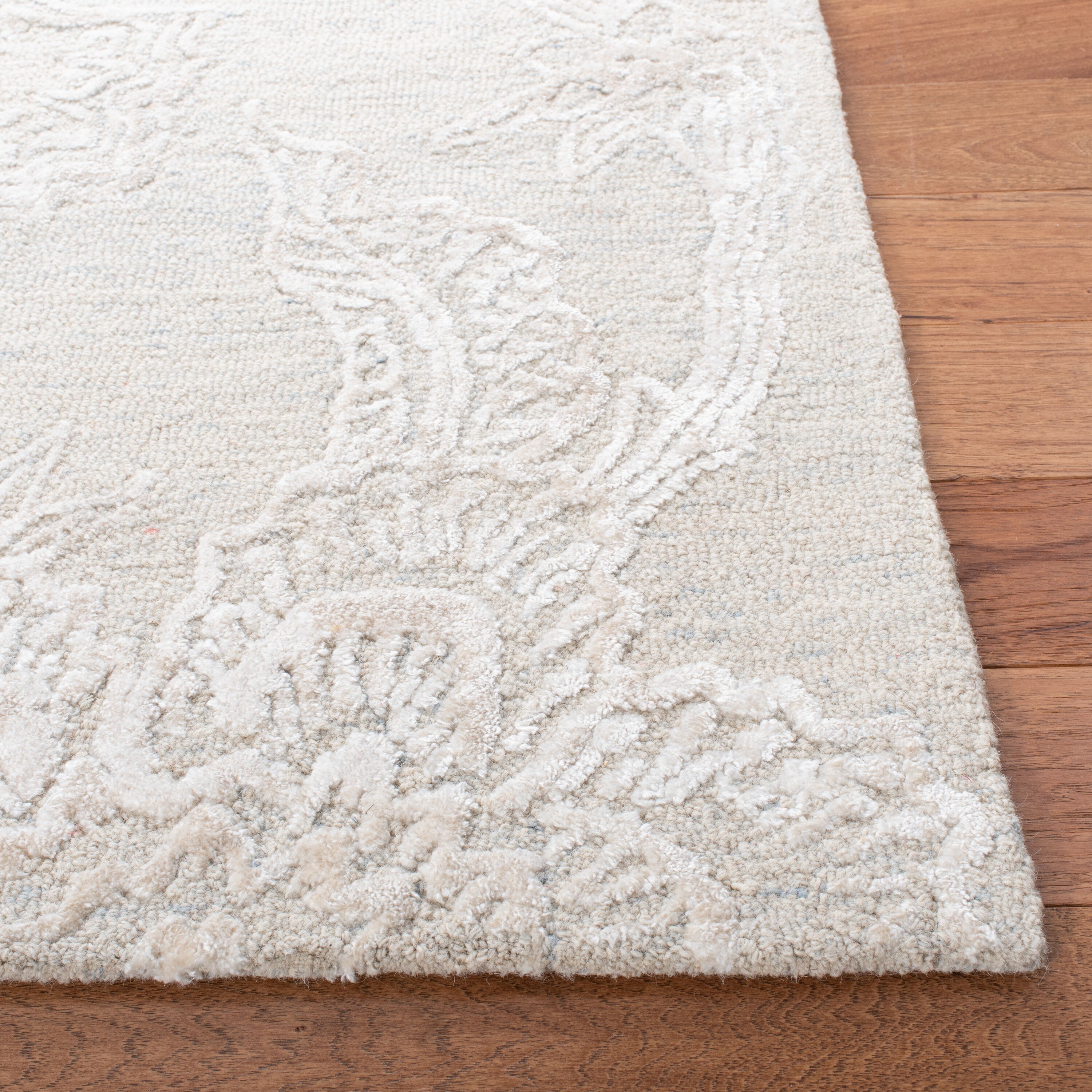 Light Blue Hand-Tufted Wool and Viscose 8' x 10' Area Rug