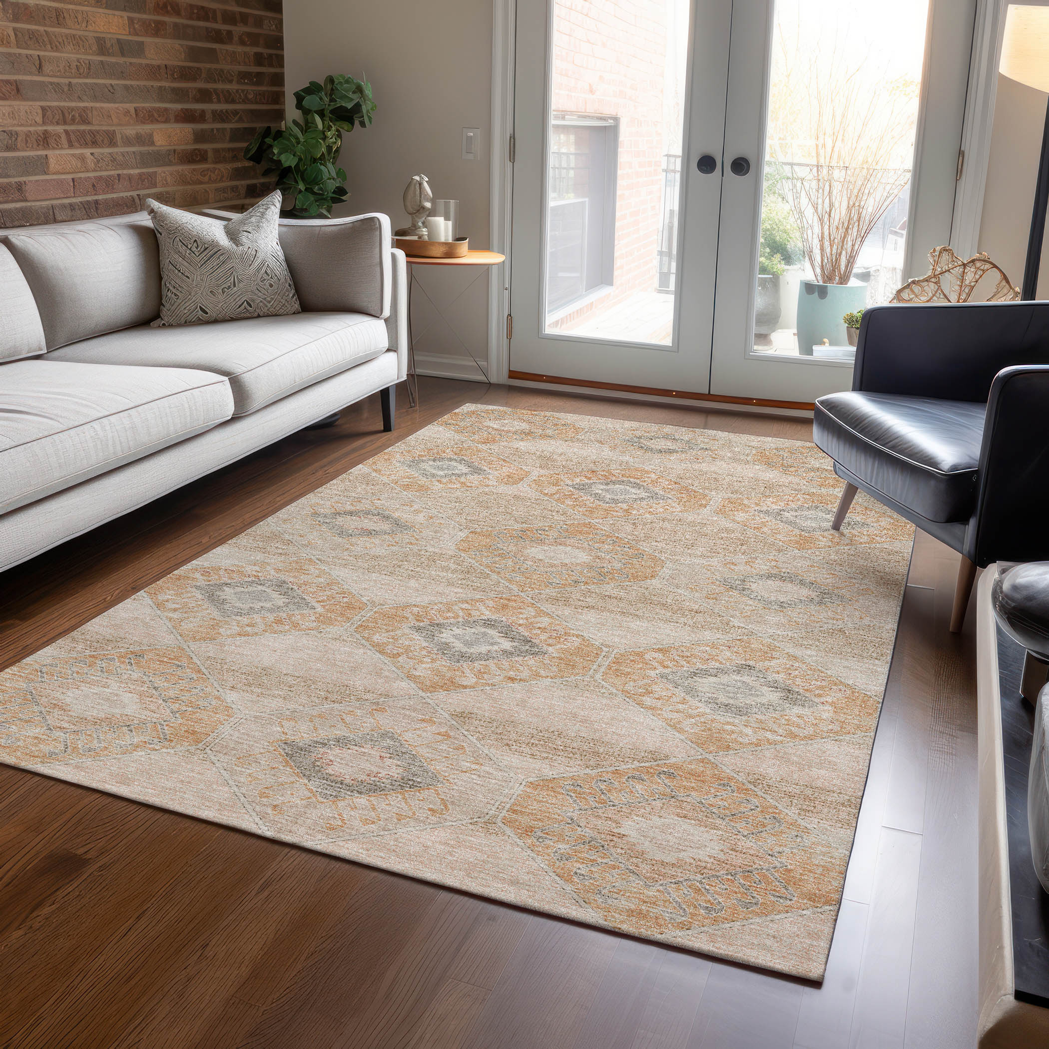 Addison Rugs ACN1857CP3X5 Chantille ACN1857CP 3 x 5 (ft) Loomed Polyester Copper Rectangular Indoor/Outdoor Machine washable Area rug