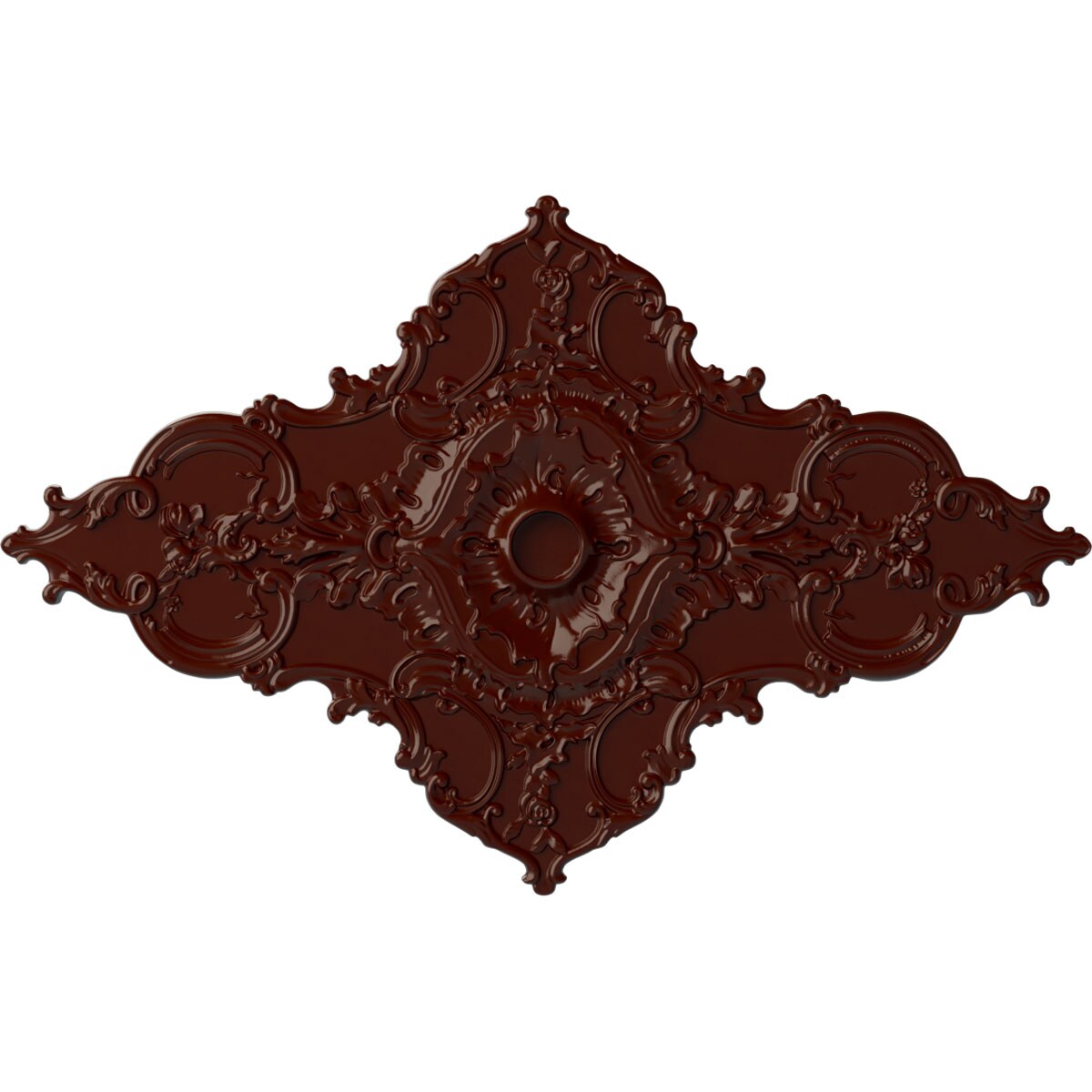 Ekena Millwork CM70X43MLBMF Melchor Diamond 67.25-in W x 43.325-in L Painted Brushed Mahogany Polyurethane Whole Ceiling Medallion