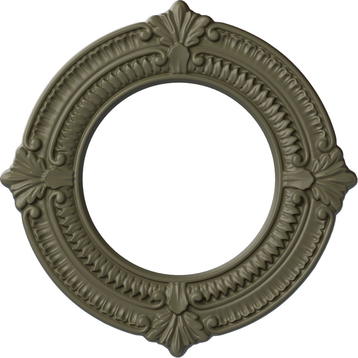 Ekena Millwork CM11BNSSF Benson 11.125-in W x 11.125-in L Painted Spartan Stone Polyurethane Whole Ceiling Medallion