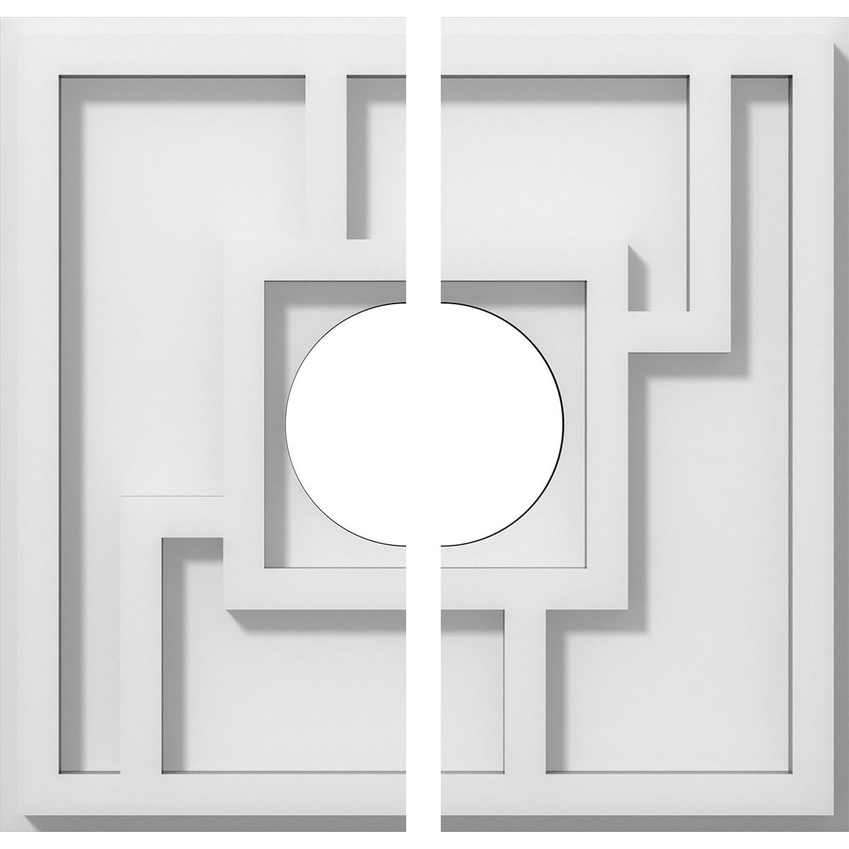 Ekena Millwork CMP10KX2-03000 Knox 10-in W x 10-in L Contemporary White PVC Split Ceiling Medallion