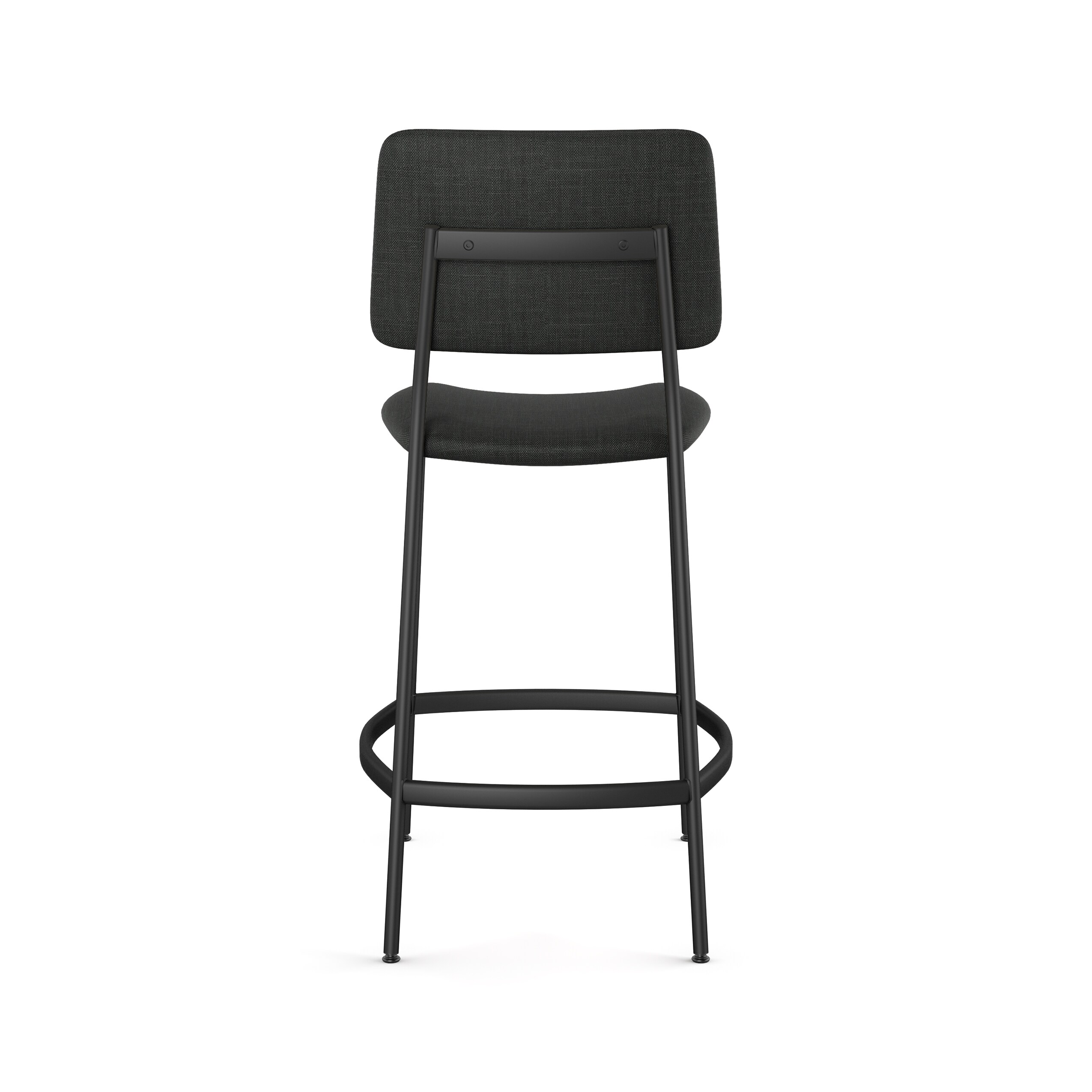 Sullivan Chic 26'' Black Metal Counter Stool with Polyester Seat