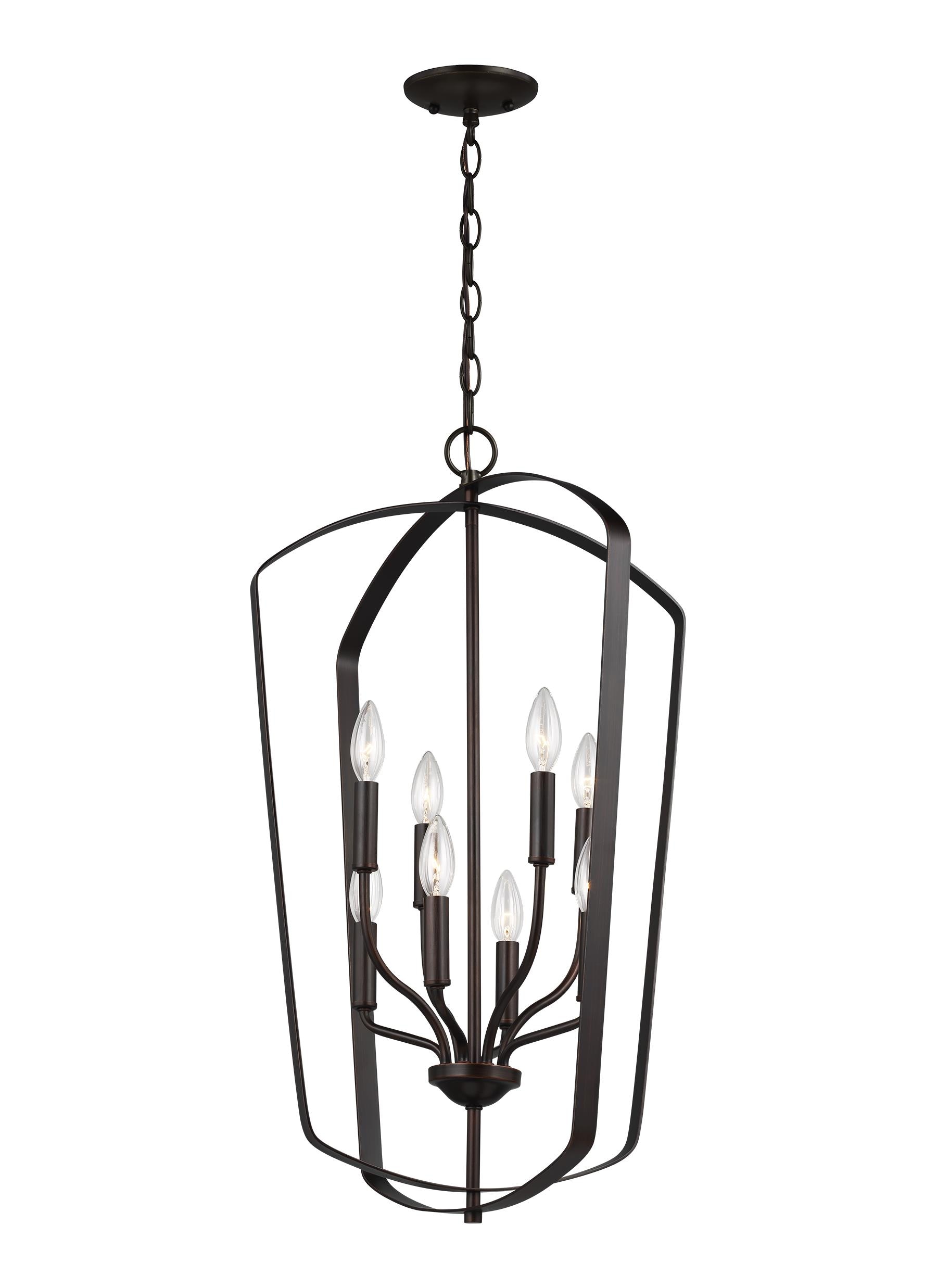 Generation Lighting 5134908EN-710 Romee 8 -Light Bronze Transitional Geometric Large Hanging Pendant light