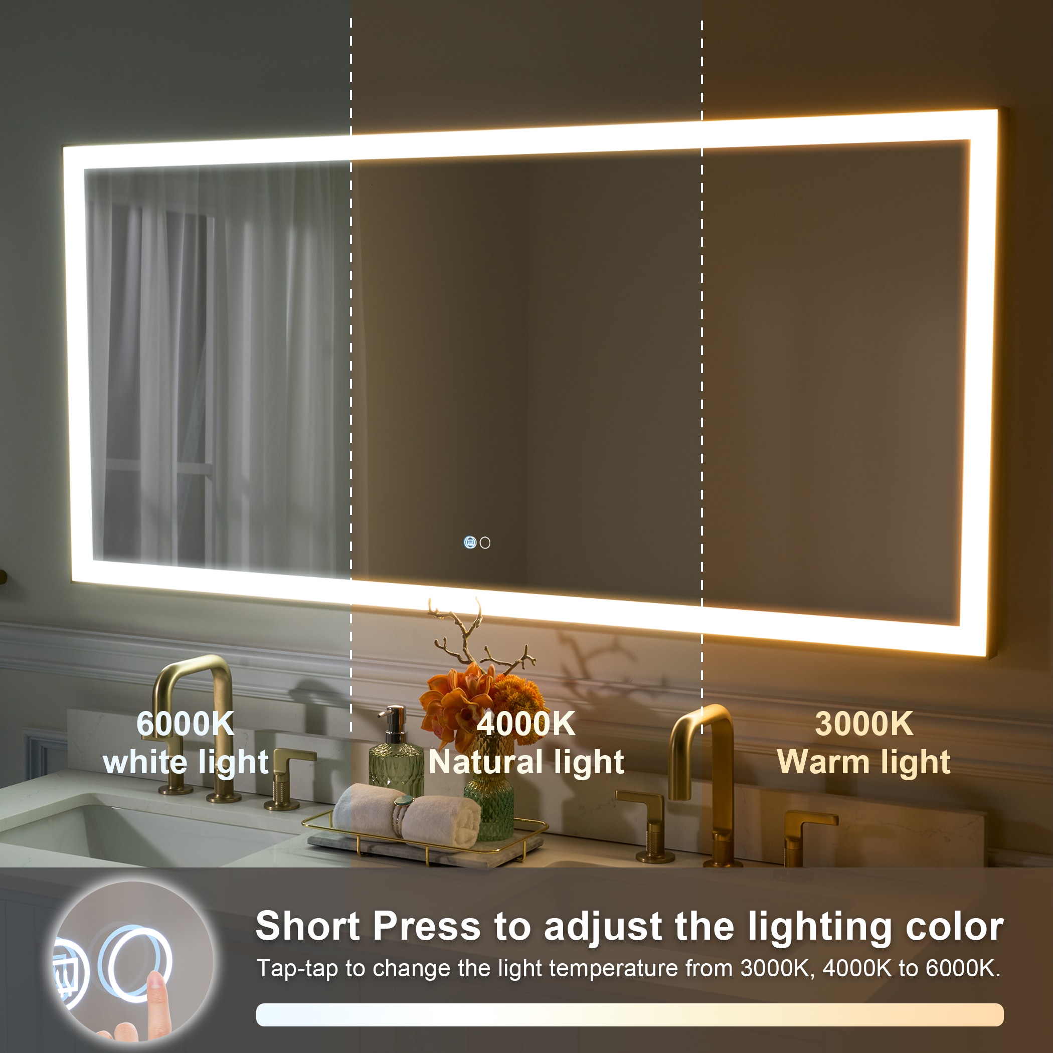 Forclover MRAL-5F6028GD Framed-Bath-Mirrors - View #5