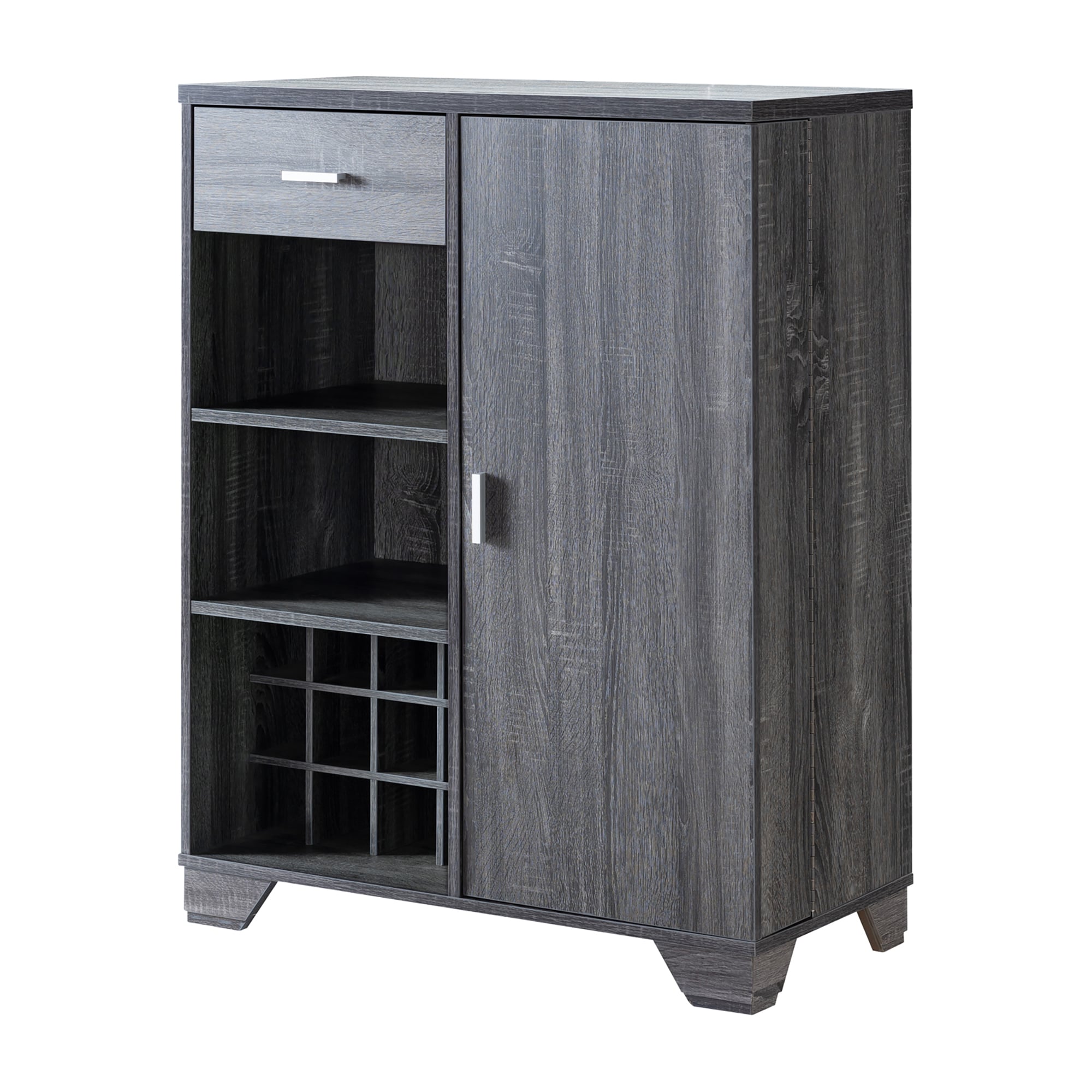Furniture of America Garrett 31-in x 40-in Gray Rectangle Bar Cabinet
