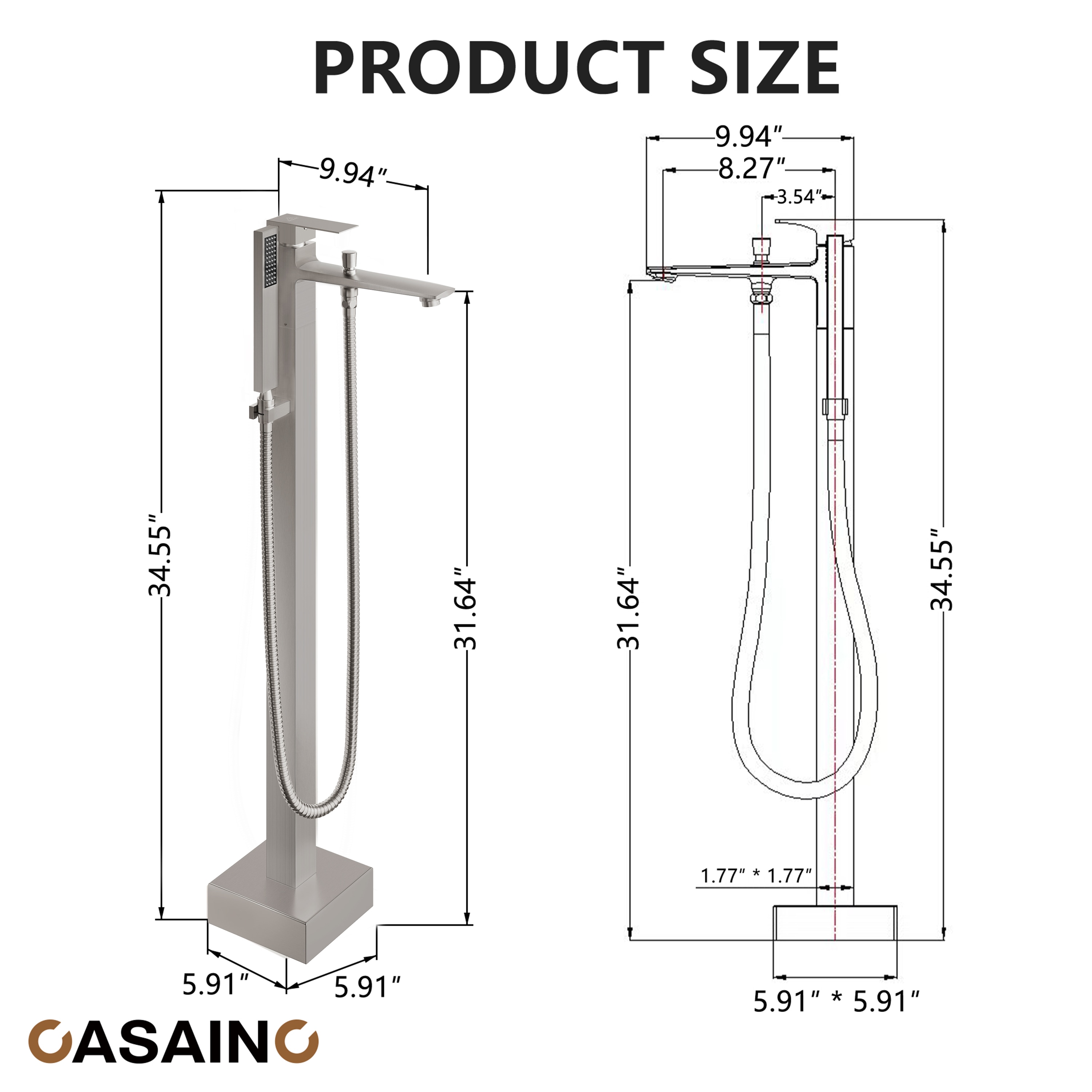 CASAINC CASA01CP-12 Roman-Tub-Faucets - View #10
