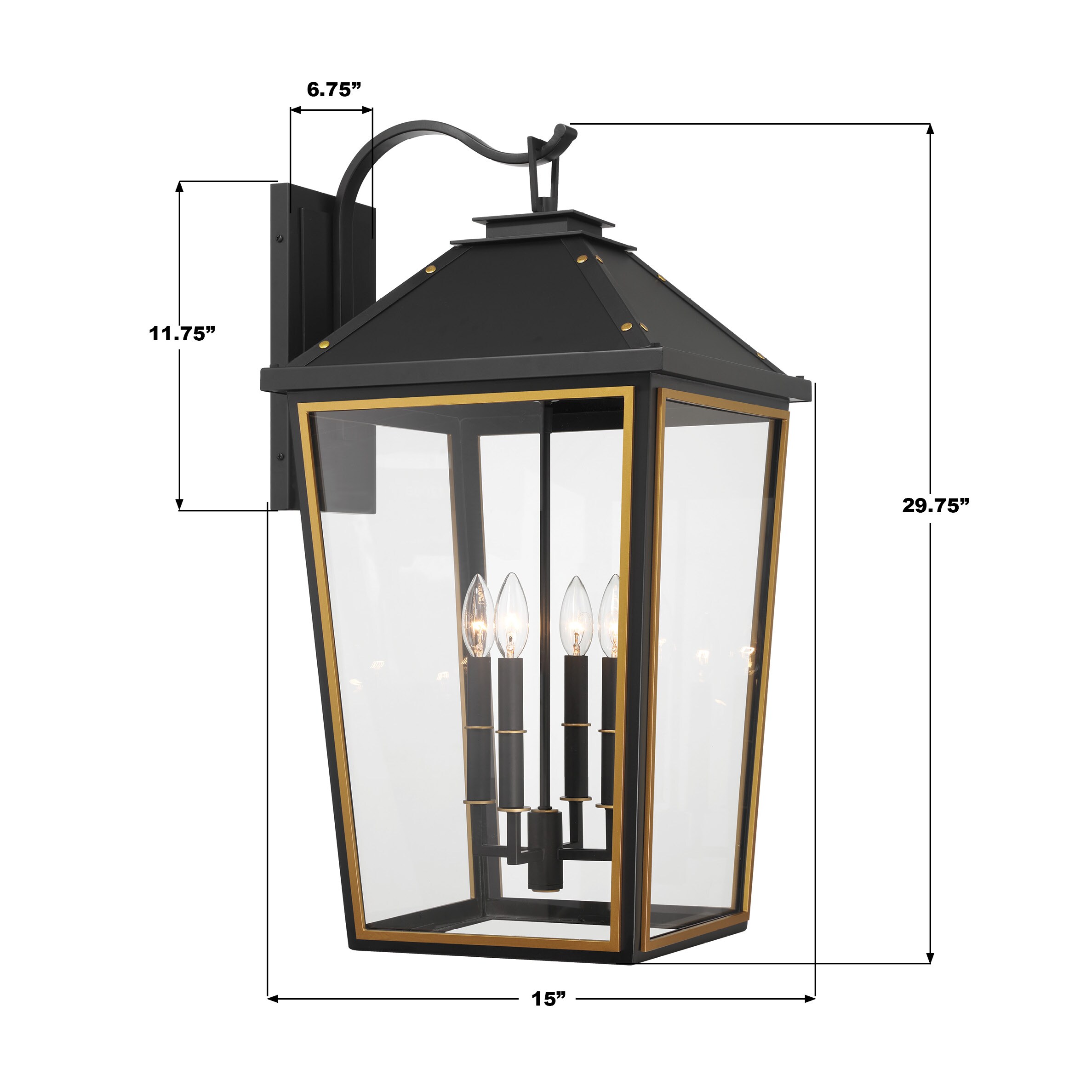 Crystorama HAW-604-MK-TG Outdoor-Decorative-Lanterns - View #7