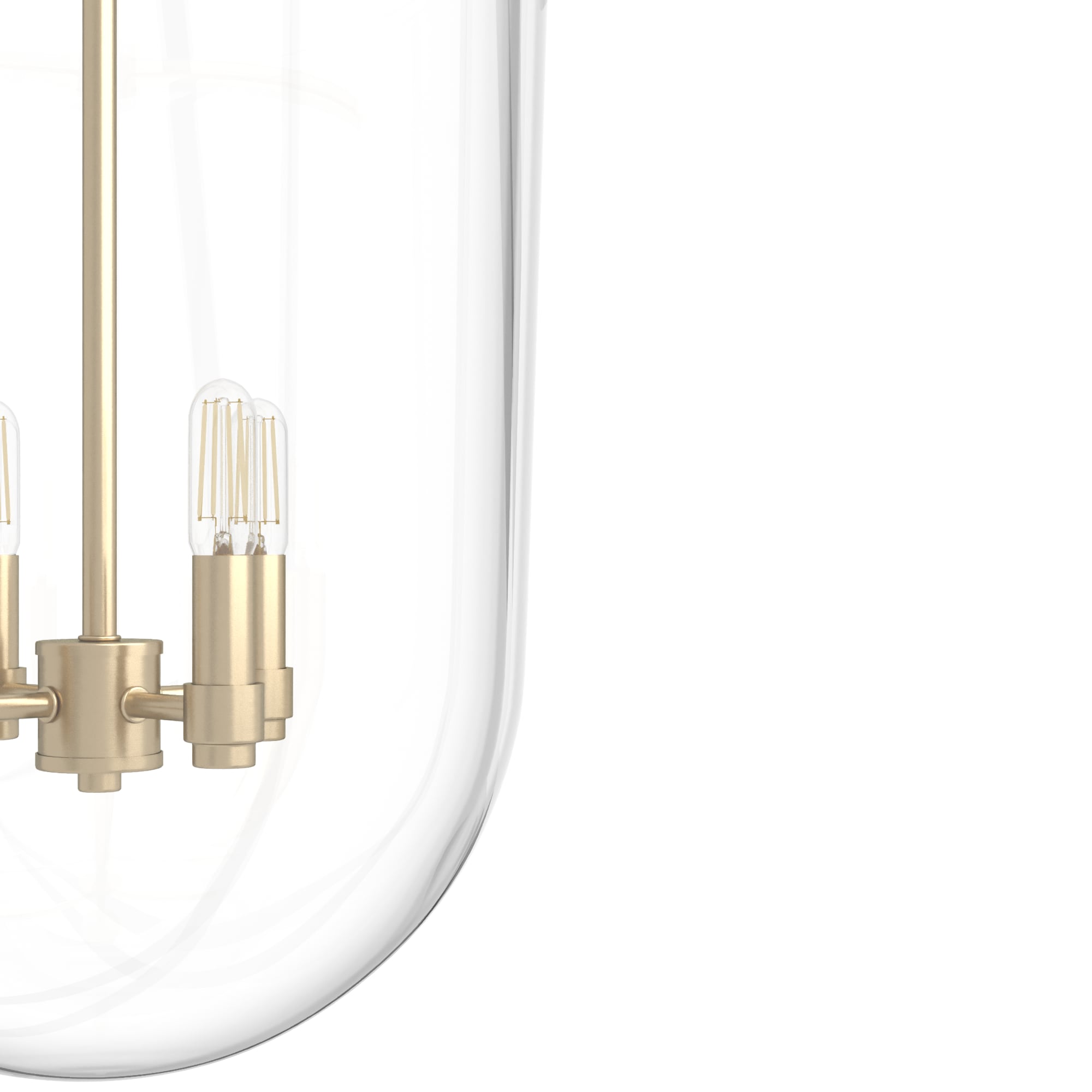 Alturas Gold Bell-Shaped Clear Glass Nickel Pendant Light
