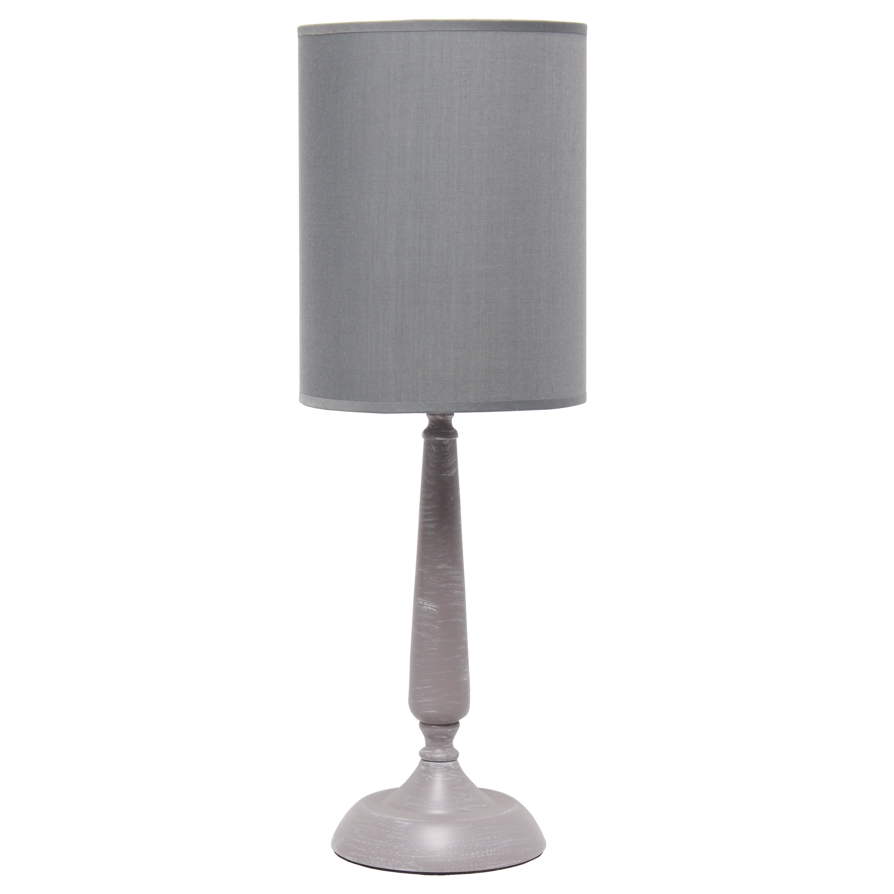 Simple Designs LT2075-GRY 22.75-in Gray Wash Table Lamp with Fabric Shade