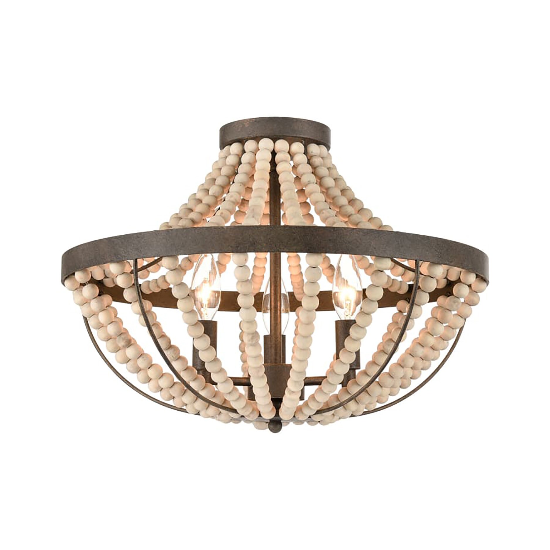 Signature Hardware 479851 Edisto 1-Light Rustic Pewter Flush Mount Light