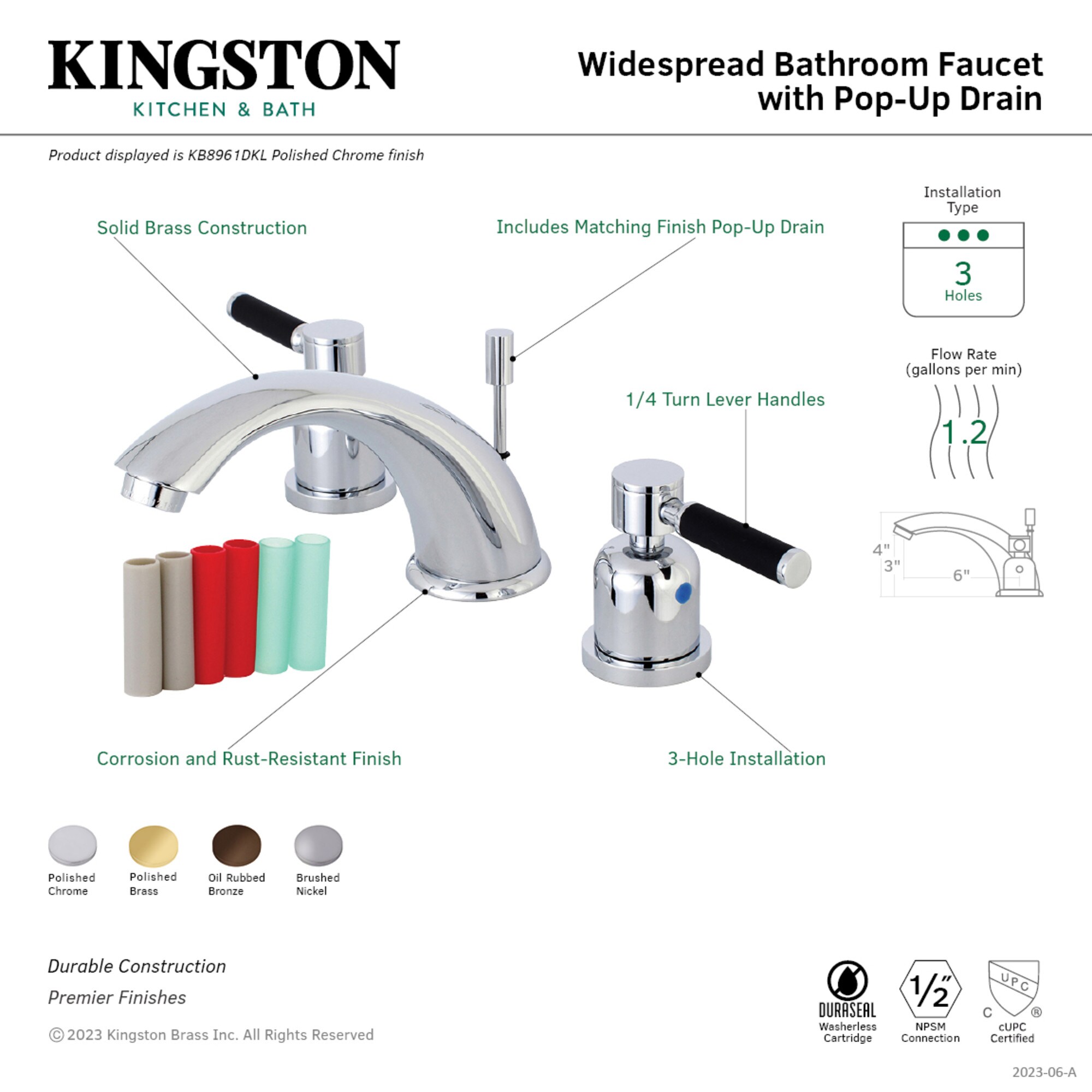 Kingston Brass WLKB8965DKL Lavatory-Faucets - View #3