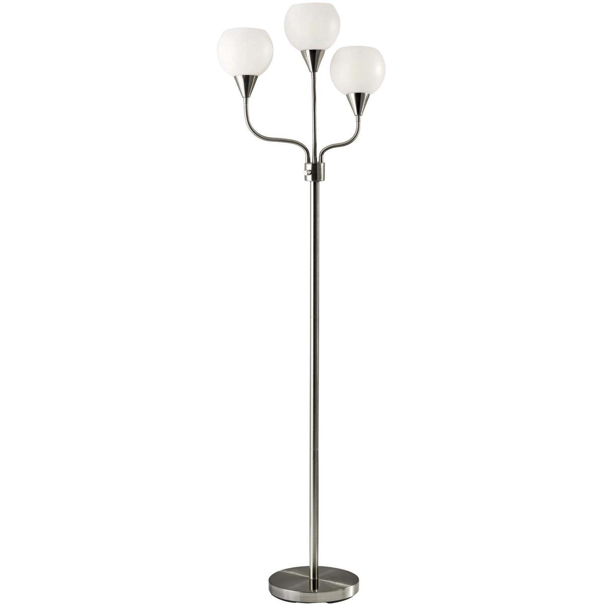 Adesso -  1534-22 Phillip 655 inch 40 watt Brushed Steel 3-Arm Floor Lamp Portable Light