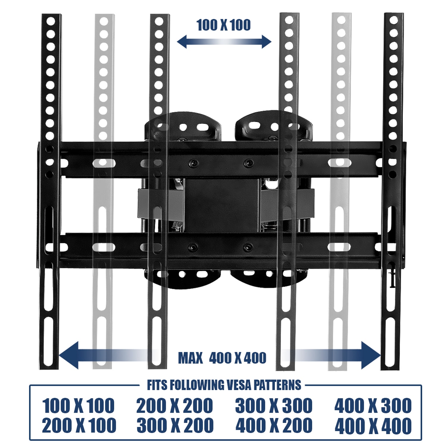 CornerFlex Full-Motion Dual Arm TV Wall Mount Bracket, 32"-55", 66 lbs Capacity