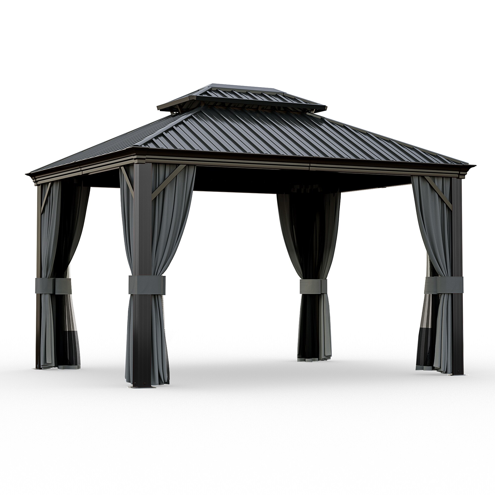 10-ft x 12-ft Black Rectangle Hardtop Steel Roof