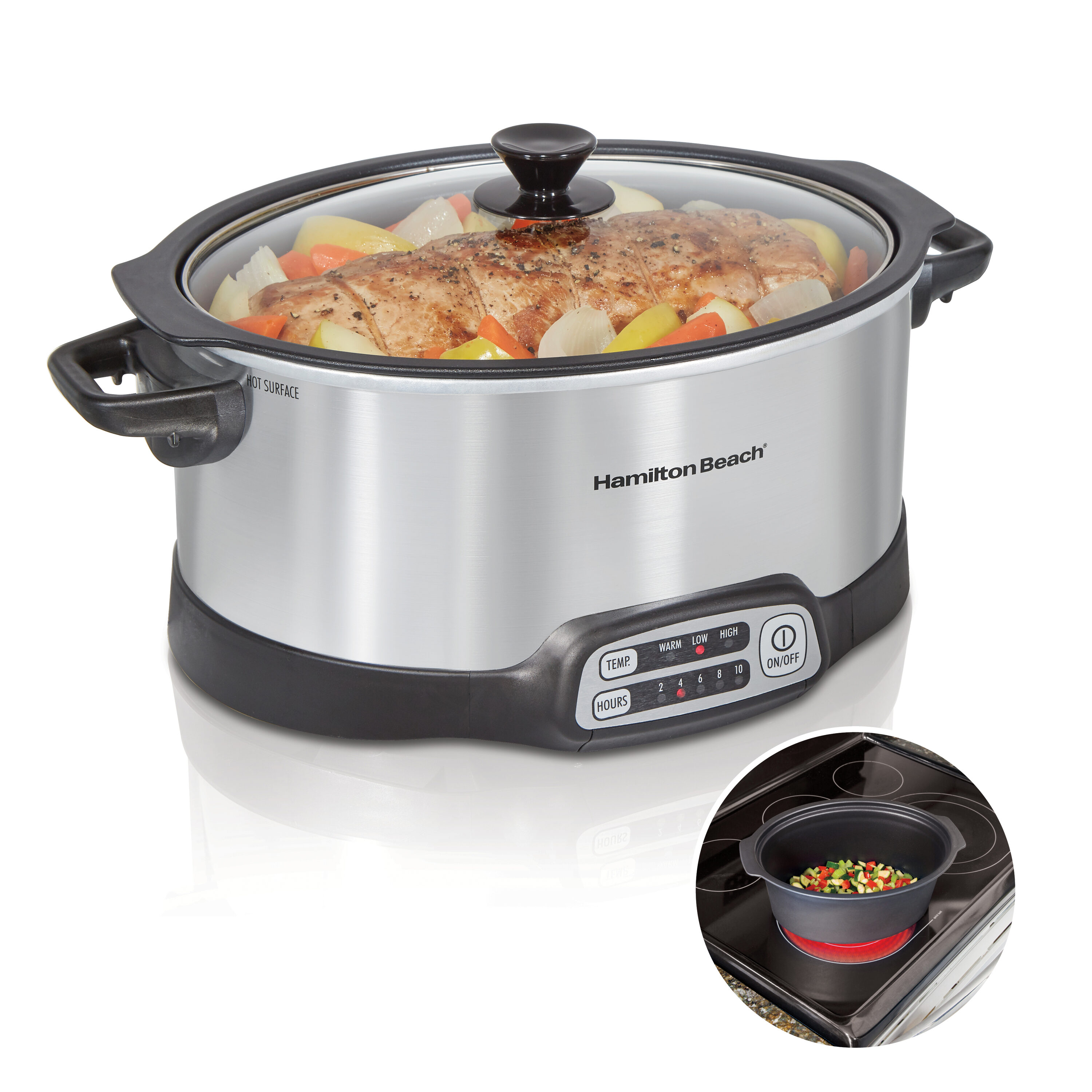 Hamilton Beach 33662MN 6-Quart Programmable Medium Slow Cooker ( Silver )