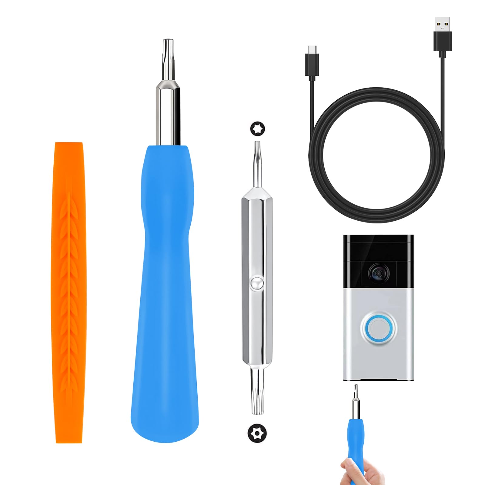 Adrinfly  Ring Doorbell Screwdriver Kit 4-in-1 Maintenance Tool for All Ring Video Doorbell Models durable home and garden accessory designed for