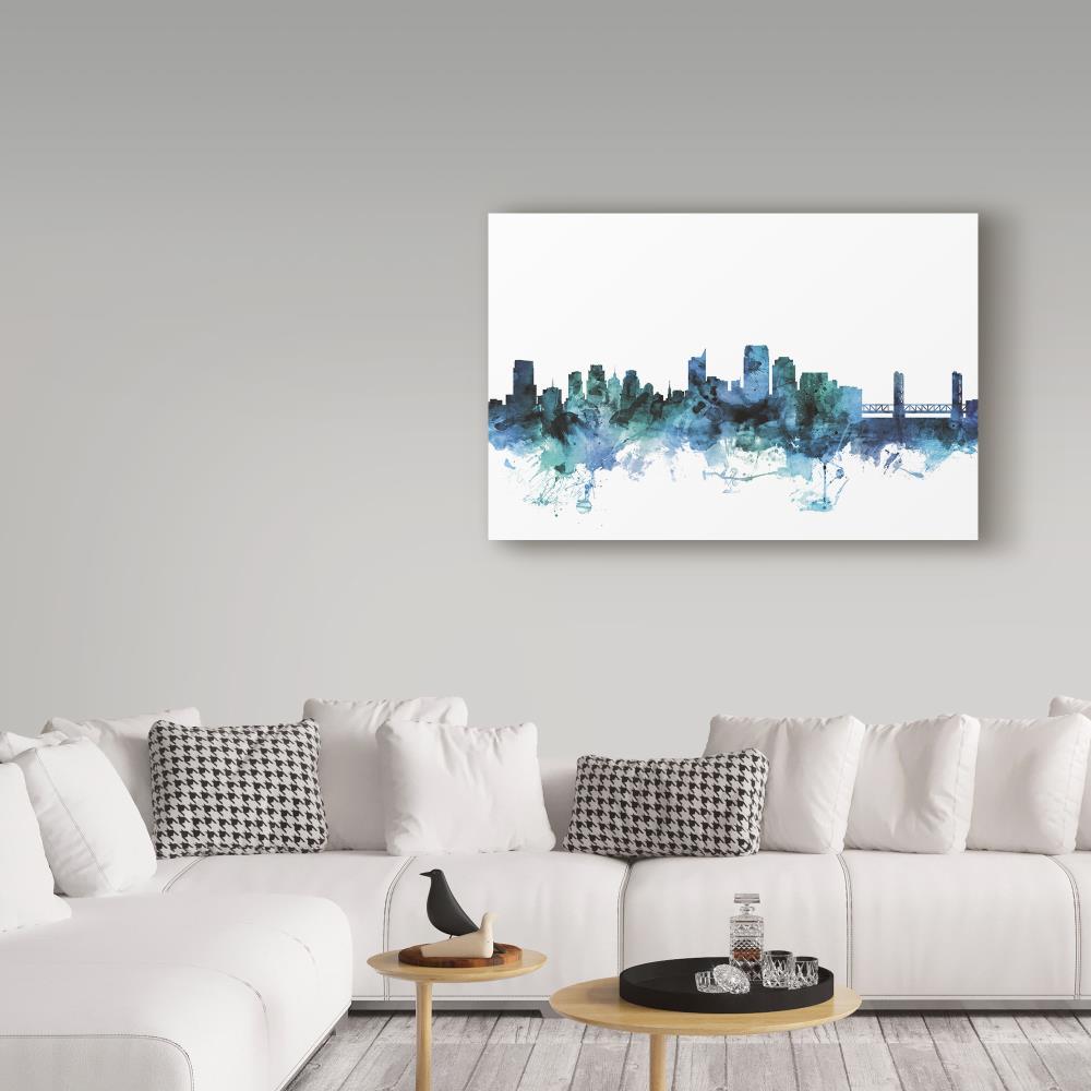 Trademark Fine Art Cityscapes Framed 16-in H x 24-in W Cityscape Print ...