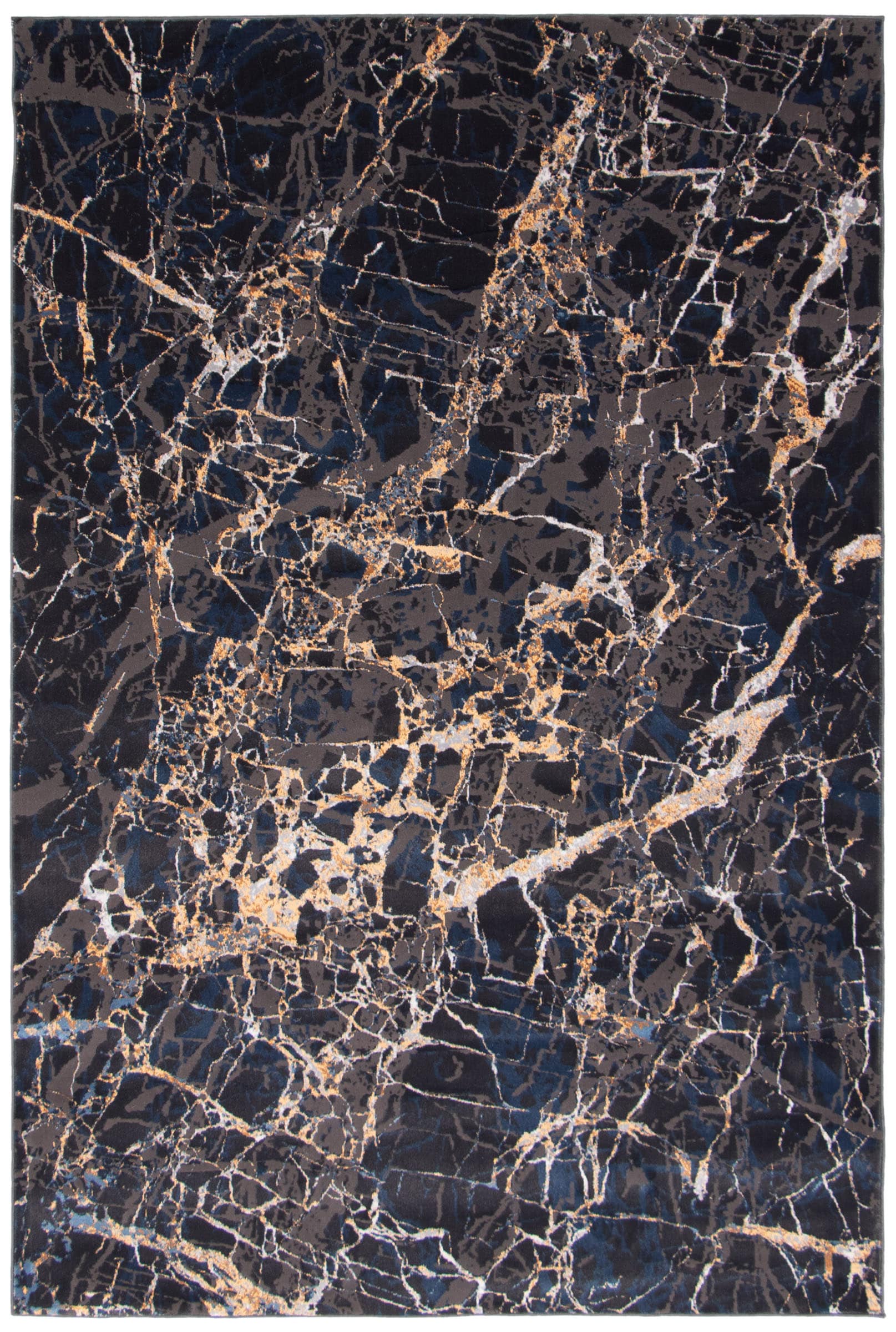 ECARPETGALLERY 358372 5 x 7 (ft) Polypropylene Black Rectangular Indoor Abstract Area rug