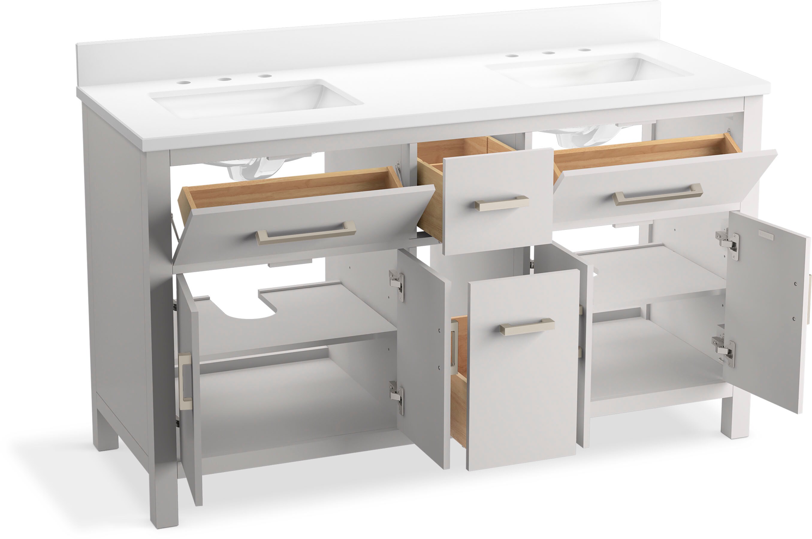 Kresla 60" Atmos Grey Double Vanity with Quartz Top