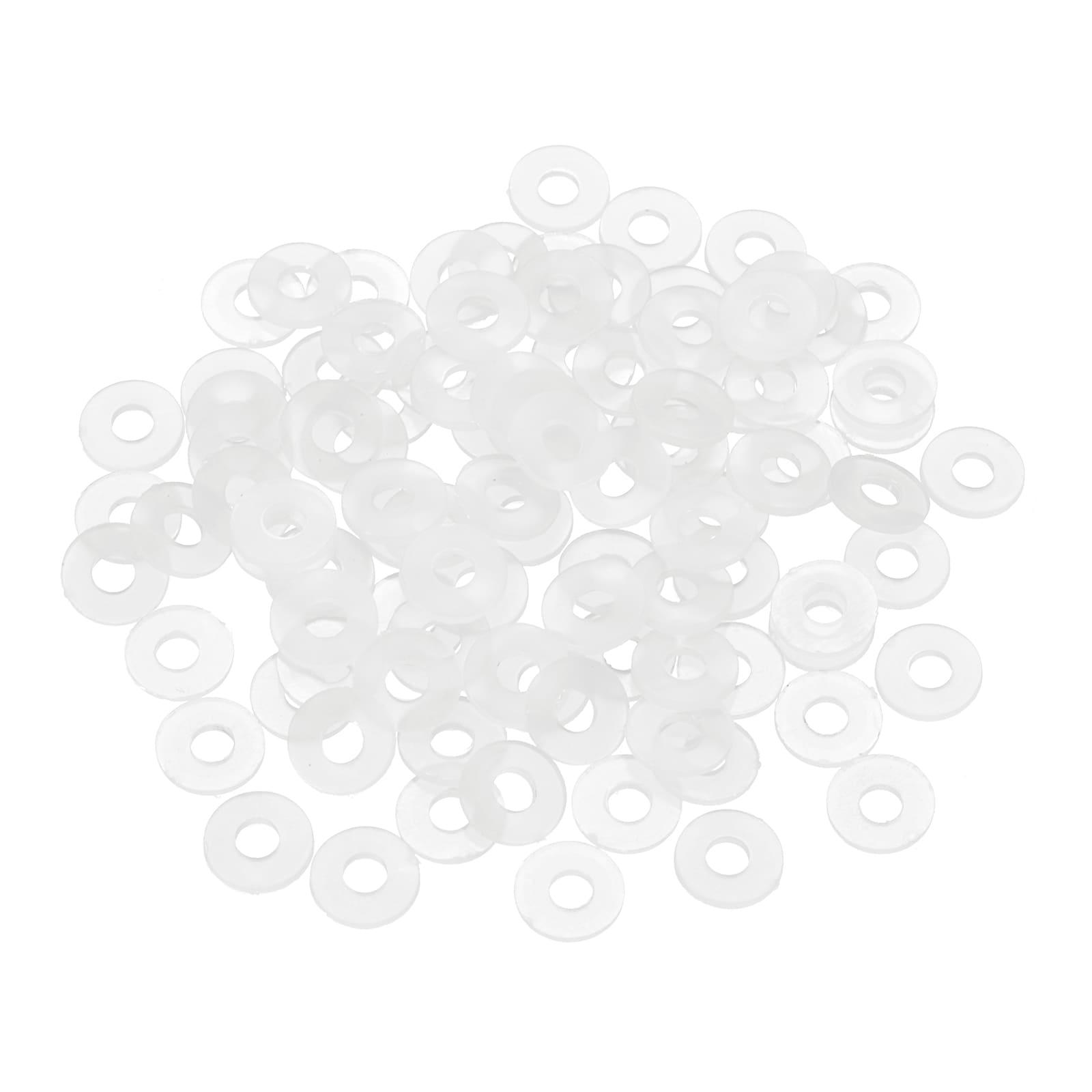 Unique Bargains 155pcs M3 Nylon Flat Washers Plain Washer 3mm ID 8mm OD 1mm Thick Plastic Washers for Screws Bolts Garden Faucet Plumbing Washers Repair White
