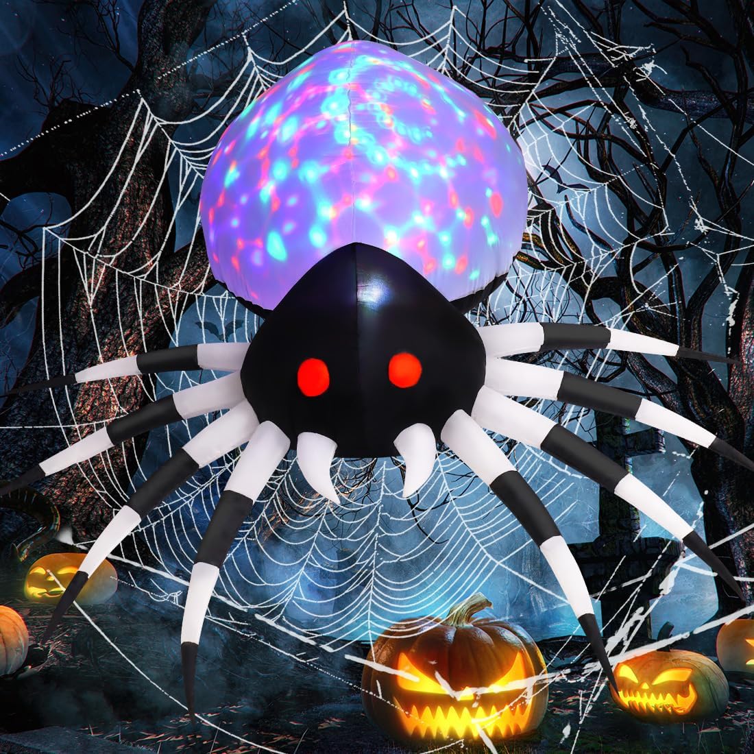 GOOSH 6-ft Animatronic Lighted Spider Halloween Inflatable in the Outdoor  Halloween Decorations & Inflatables department at